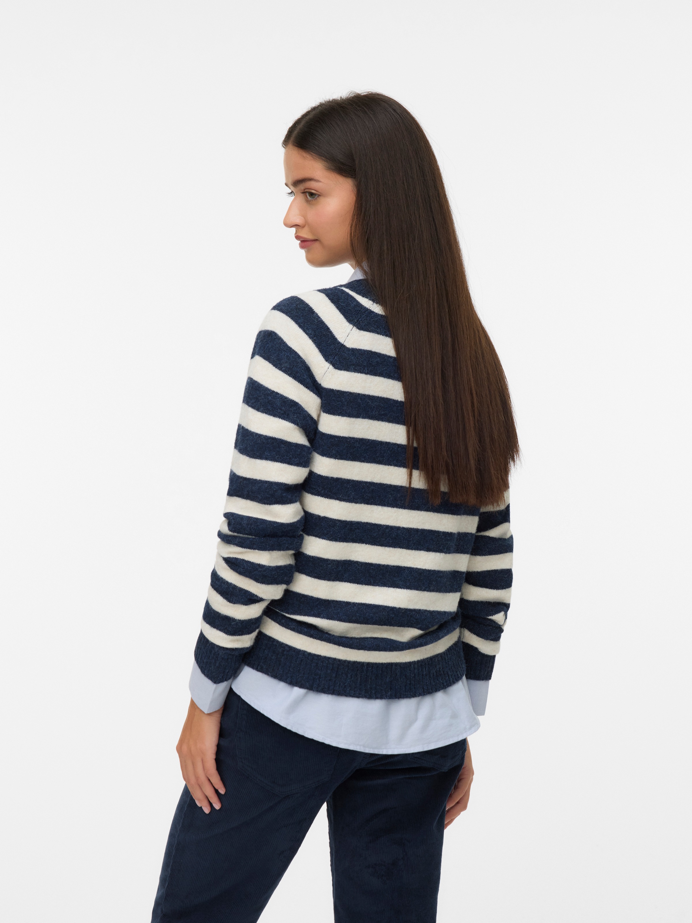 Vero Moda Rundhalspullover "VMDOFFY LS O-NECK BLOUSE GA NOOS" Materialmix, günstig online kaufen