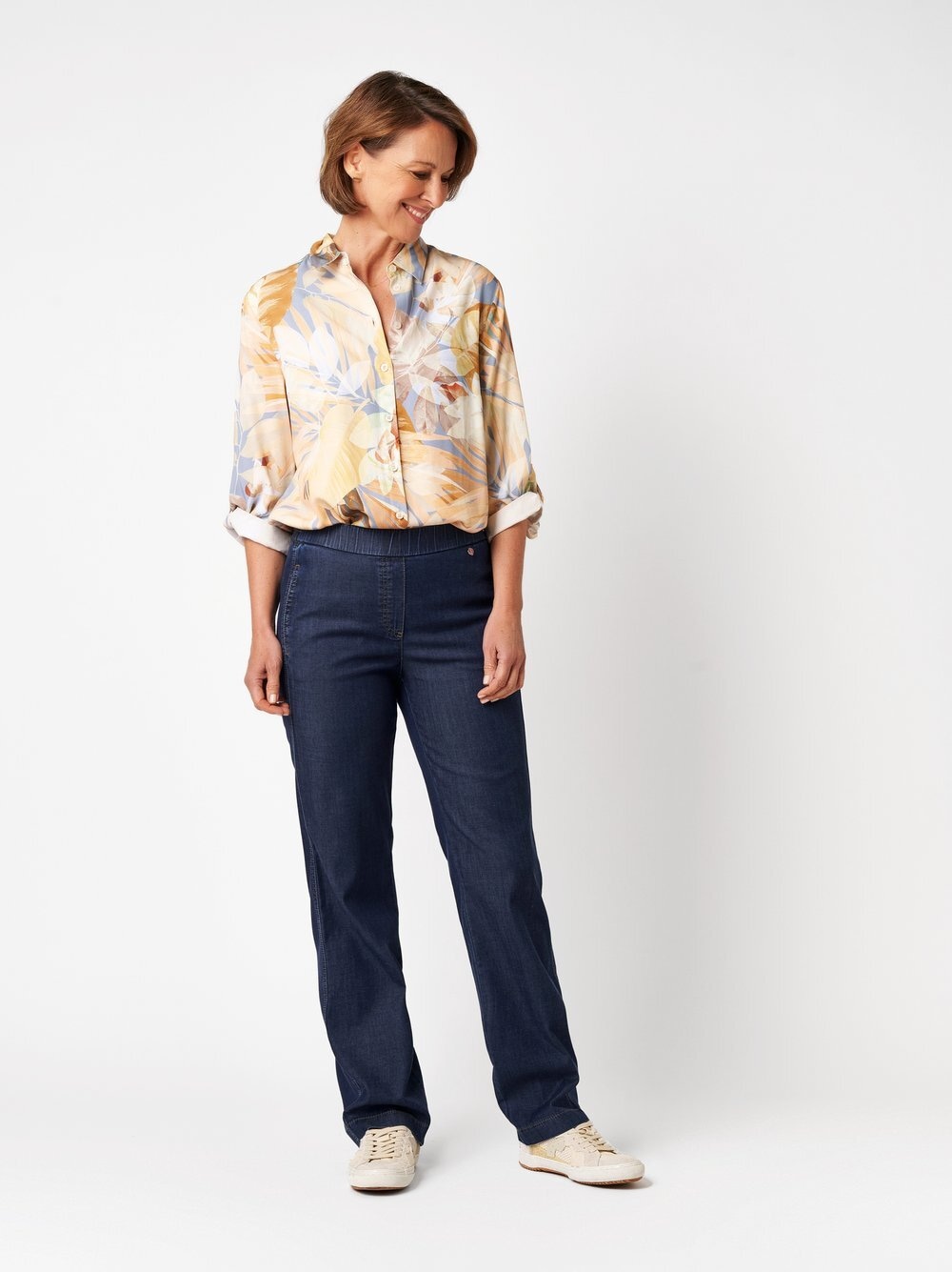 Relaxed Slim-fit-Jeans »Scarlet Wide« aus feinfallendem Denim