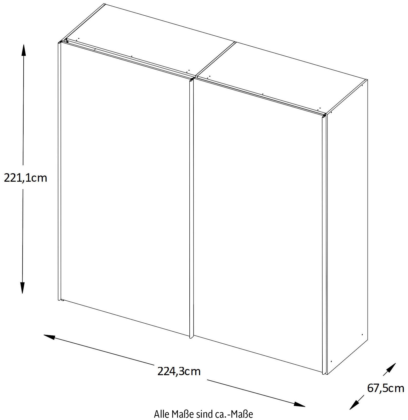 STAUD Schwebetürenschrank »Sinfonie Plus, edles Design in hochwertiger Qualität, Made in Germany«, Mit vier verschiedenen Ausstattungsvarianten