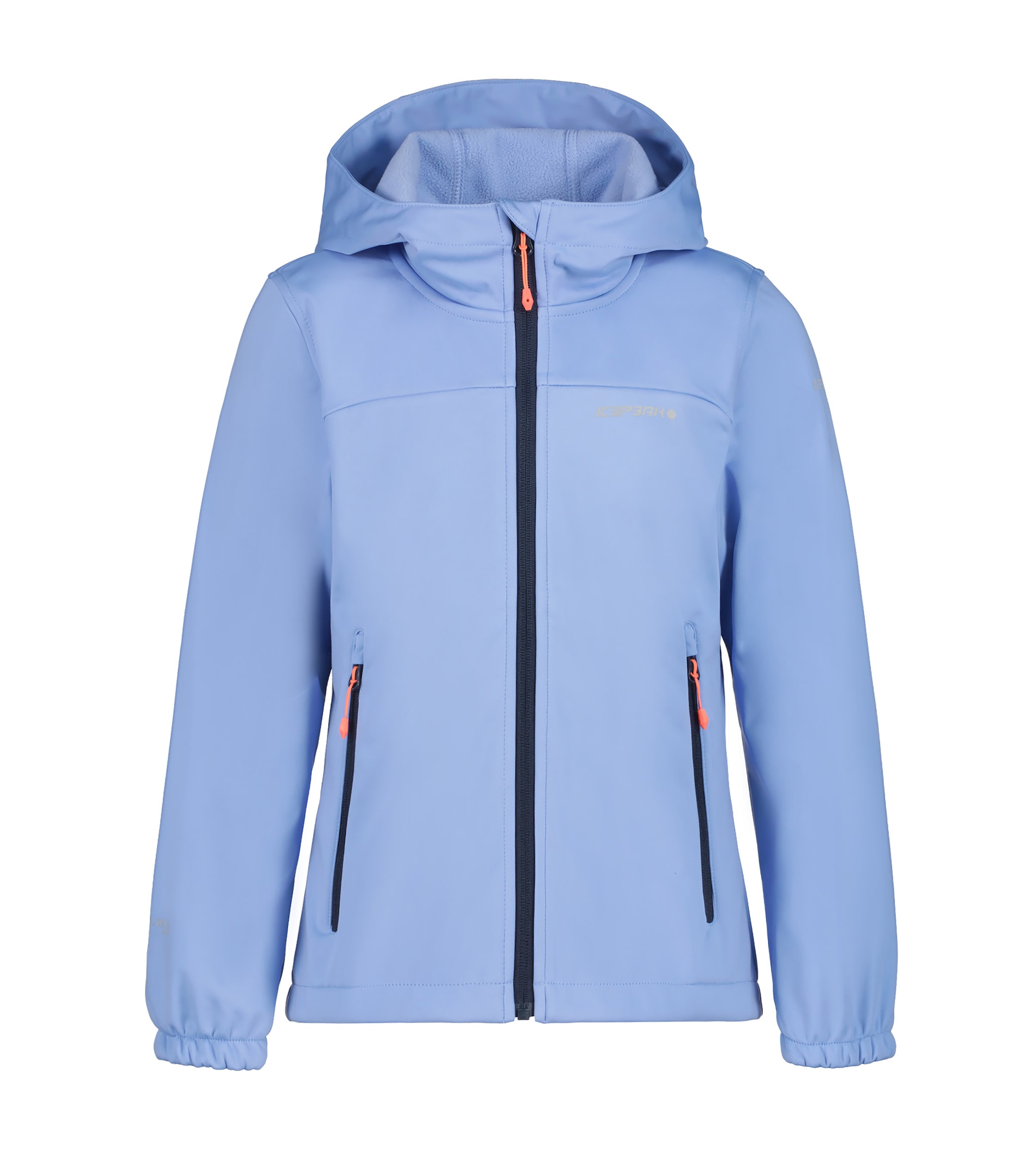 Icepeak Softshelljacke »SOFTSHELLJACKE KLEVE Kinder«, mit BAUR für modischen | - Logoschriftzügen Kapuze, mit