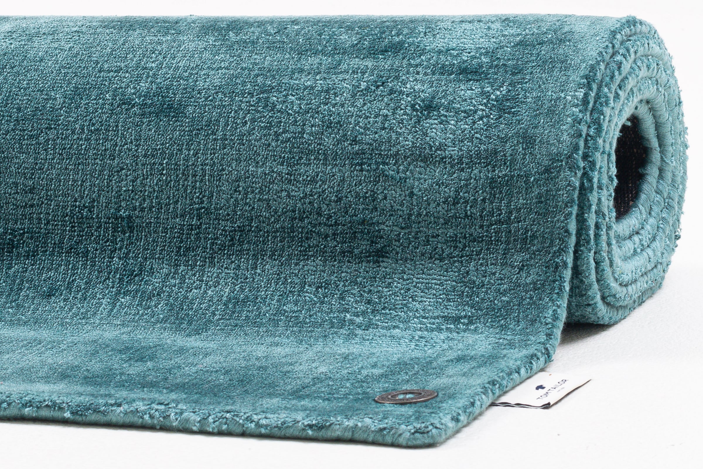 TOM TAILOR HOME Teppich »Shine uni«, rechteckig, 8 mm Höhe, Handweb Teppich, 100% Viskose, handgewebt, mit elegantem Schimmer