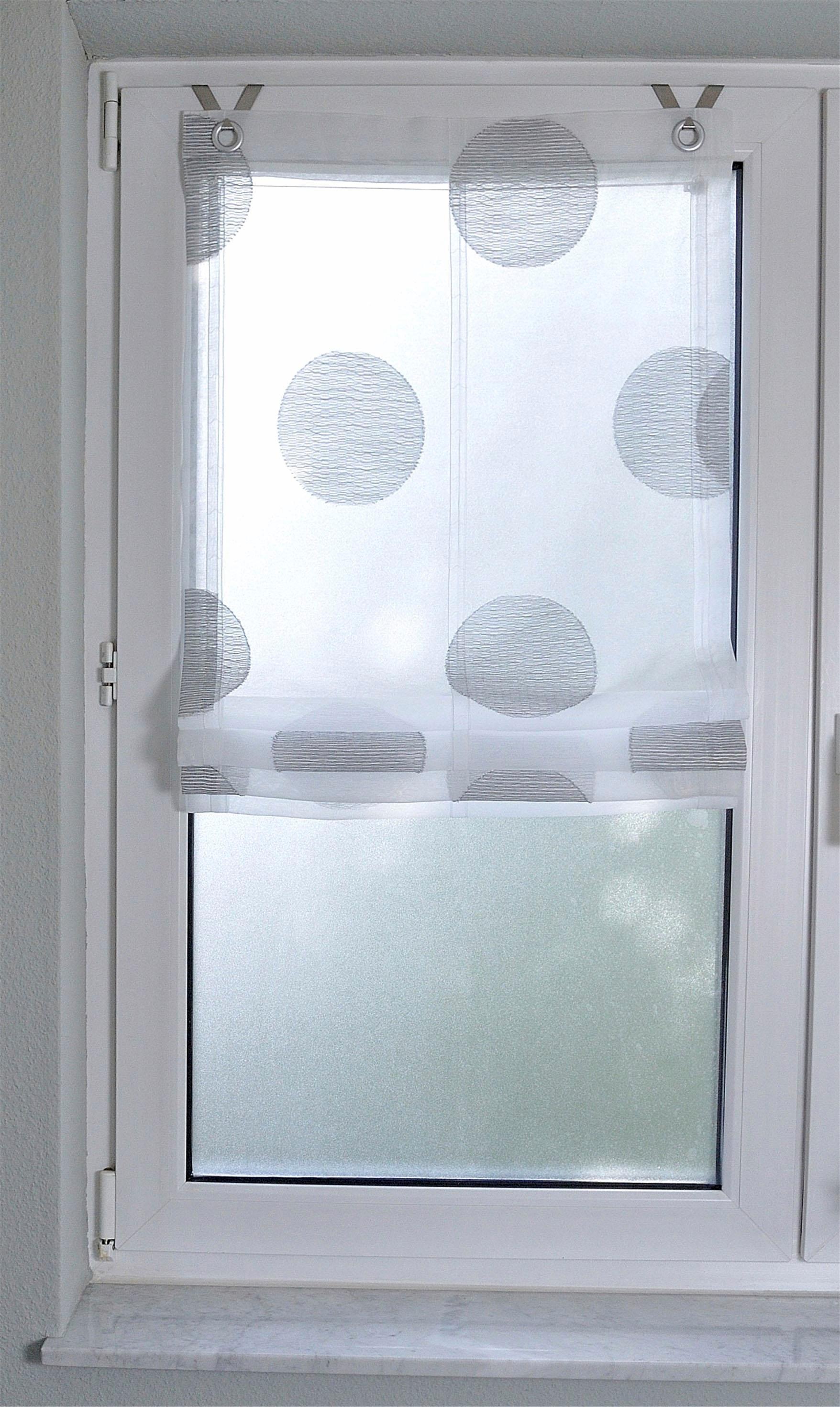 Kutti Raffrollo "Rhonda" mit Hakenaufhängung ohne Bohren weiß, halbtranspar günstig online kaufen