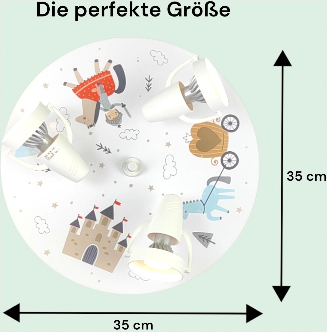 niermann Deckenleuchte »Kinderlampe mit Motiv "Ritter Theo", Strahler für Kinderzimmer« GU10 1 Stk. 3 schwenk- und drehbare Strahler, Made in Germany