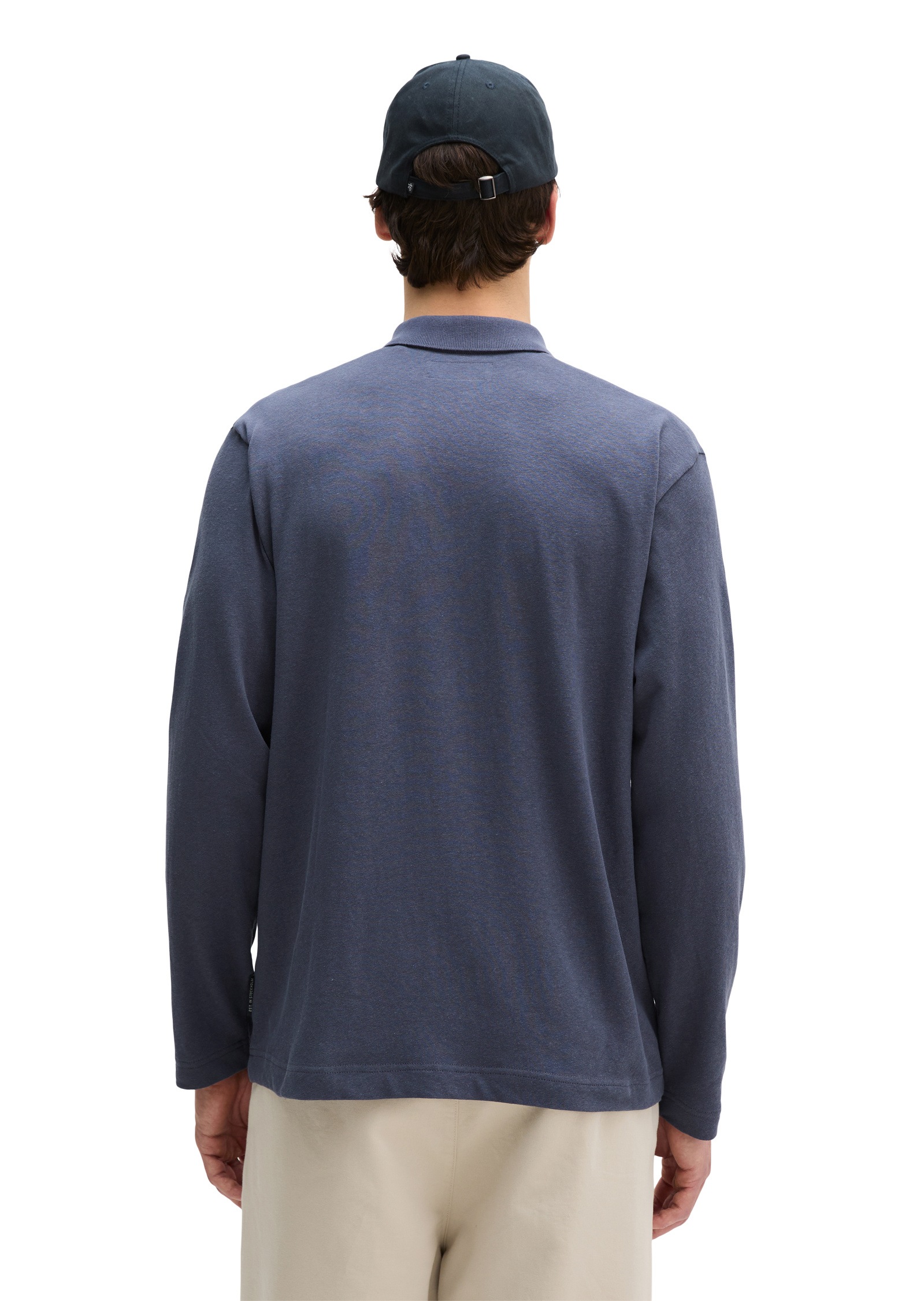 Thumbnail - Marc OPolo Langarm-Poloshirt "aus Baumwoll-Leinen-Mix"