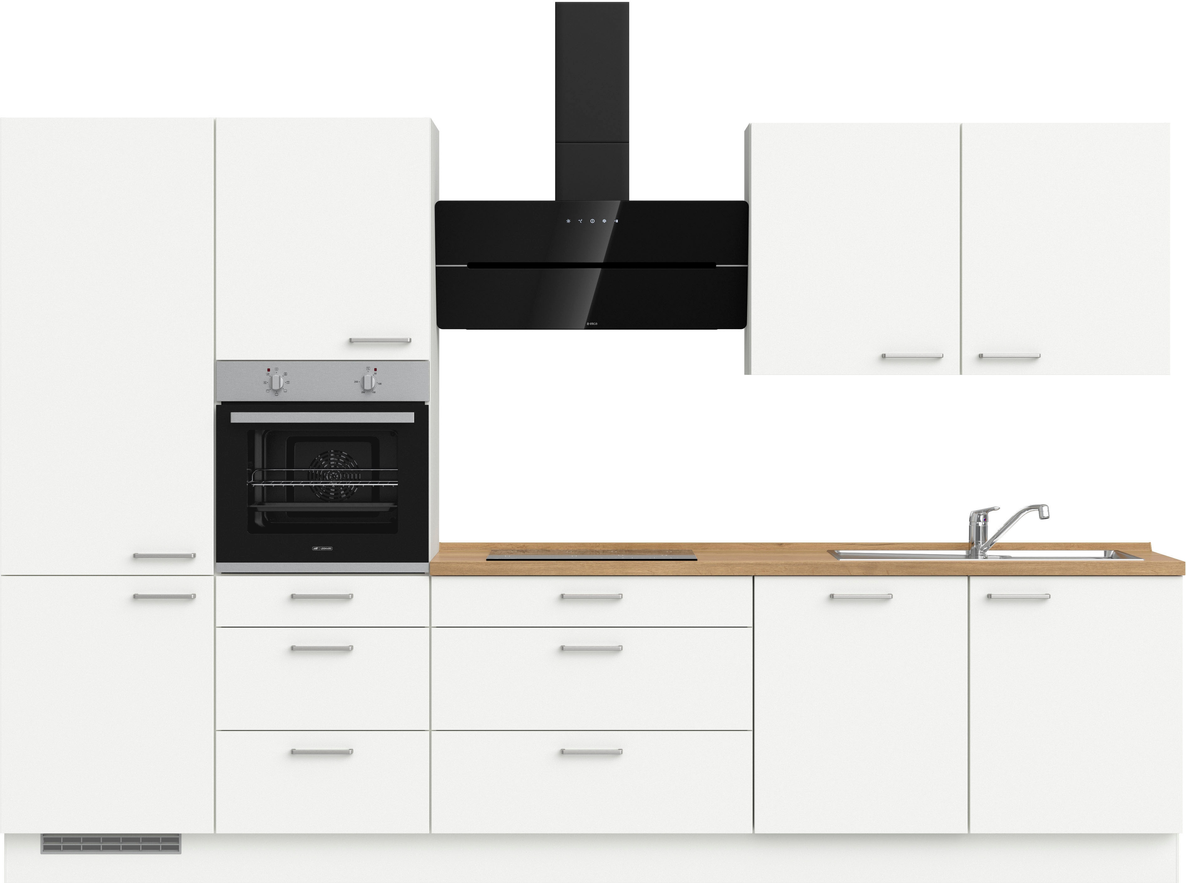 nobilia Küchenzeile ""Touch II", NEU: individuell anpassbar mit gratis Profi-Beratung" vormontiert, Breite 330 cm, Ausrichtung wählbar, wahlw. mit E-Geräten