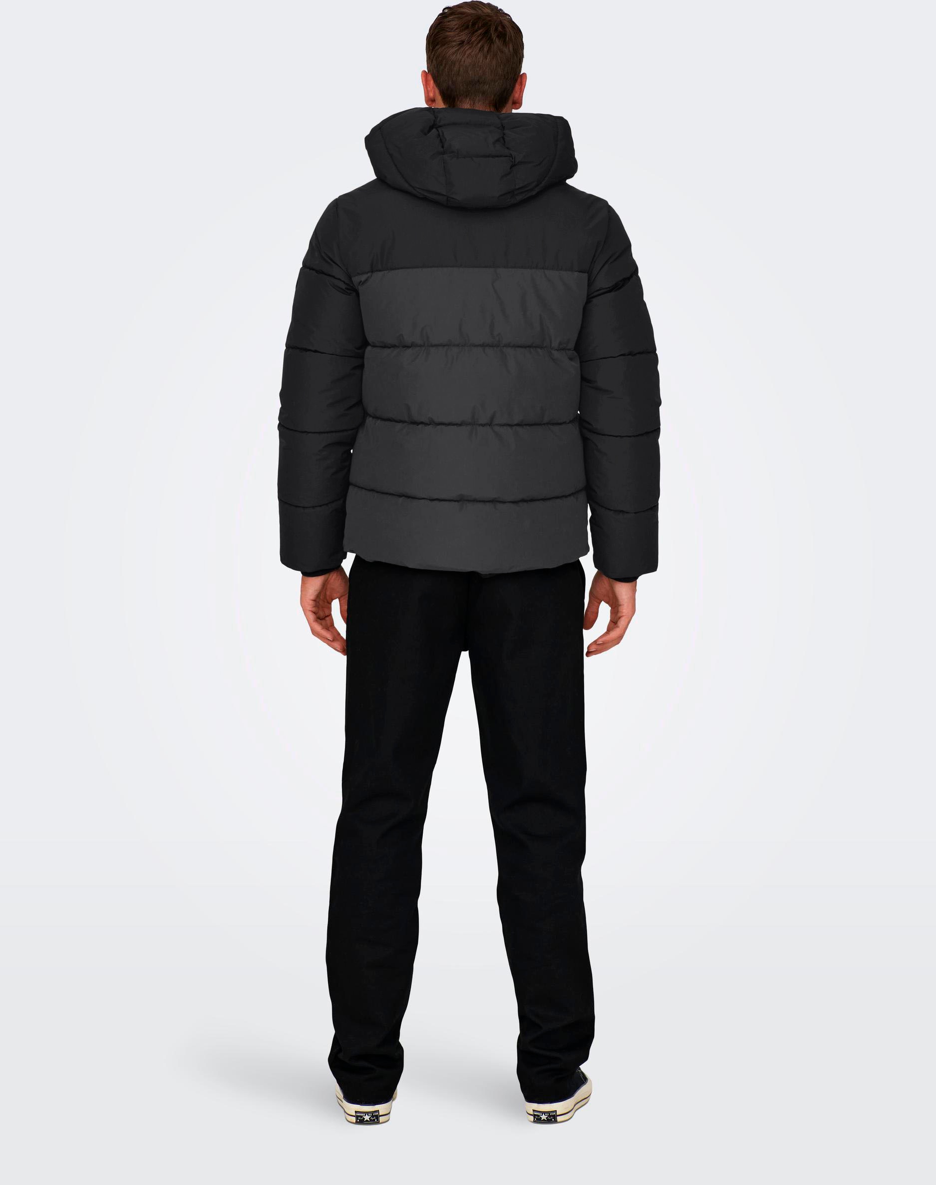 ONLY & SONS Steppjacke »ONSMARLON LIFE HOOD PUFFER JACKET OTW VD« mit Kapuze