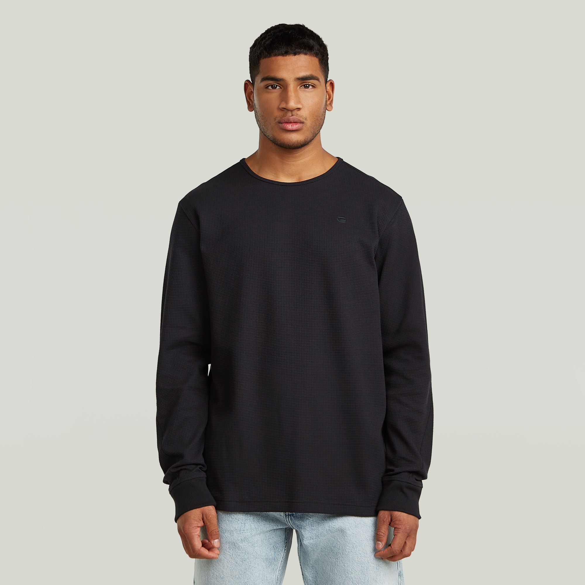 G-STAR Longsleeve »Structured Tweeter« in Waffel-Struktur, mit Logostickerei