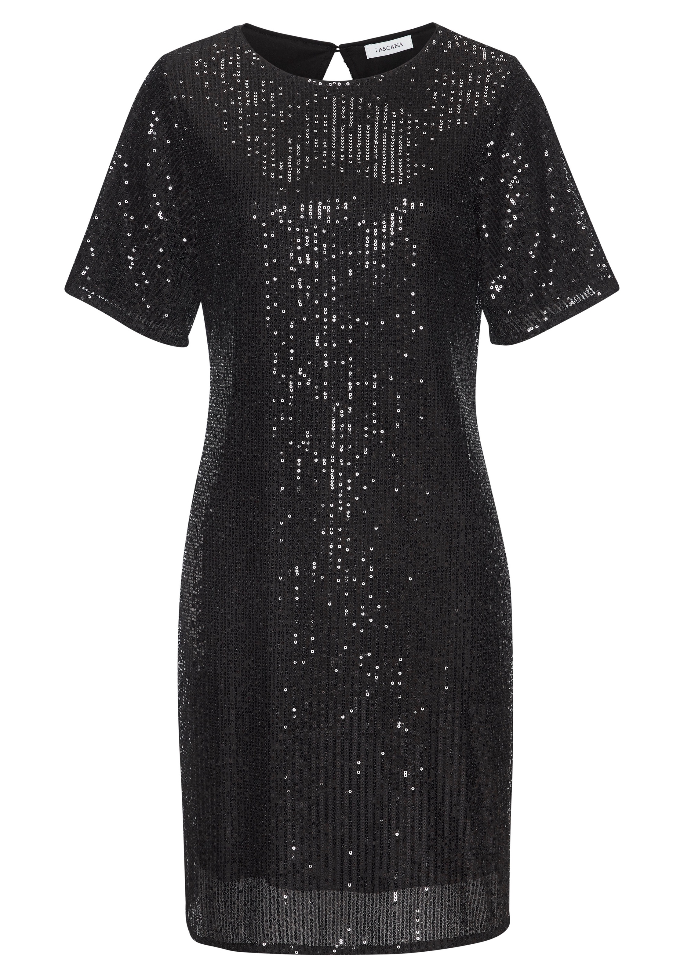 LASCANA Paillettenkleid, festlich, Glitzerkleid mit kurzen Ärmeln günstig online kaufen