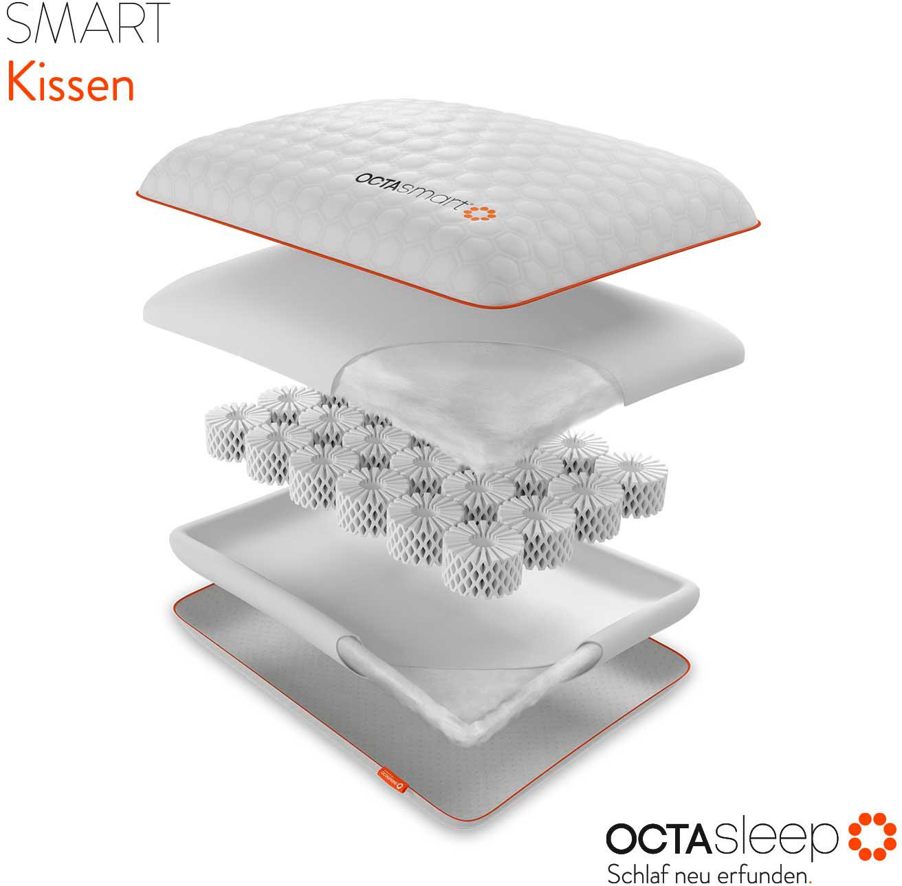 Thumbnail - OCTAsleep Nackenstützkissen "Octasleep Smart Pillow" Füllung: 100% Polyester 1 Stk. tlg. Kopfkissen atmungsaktiv