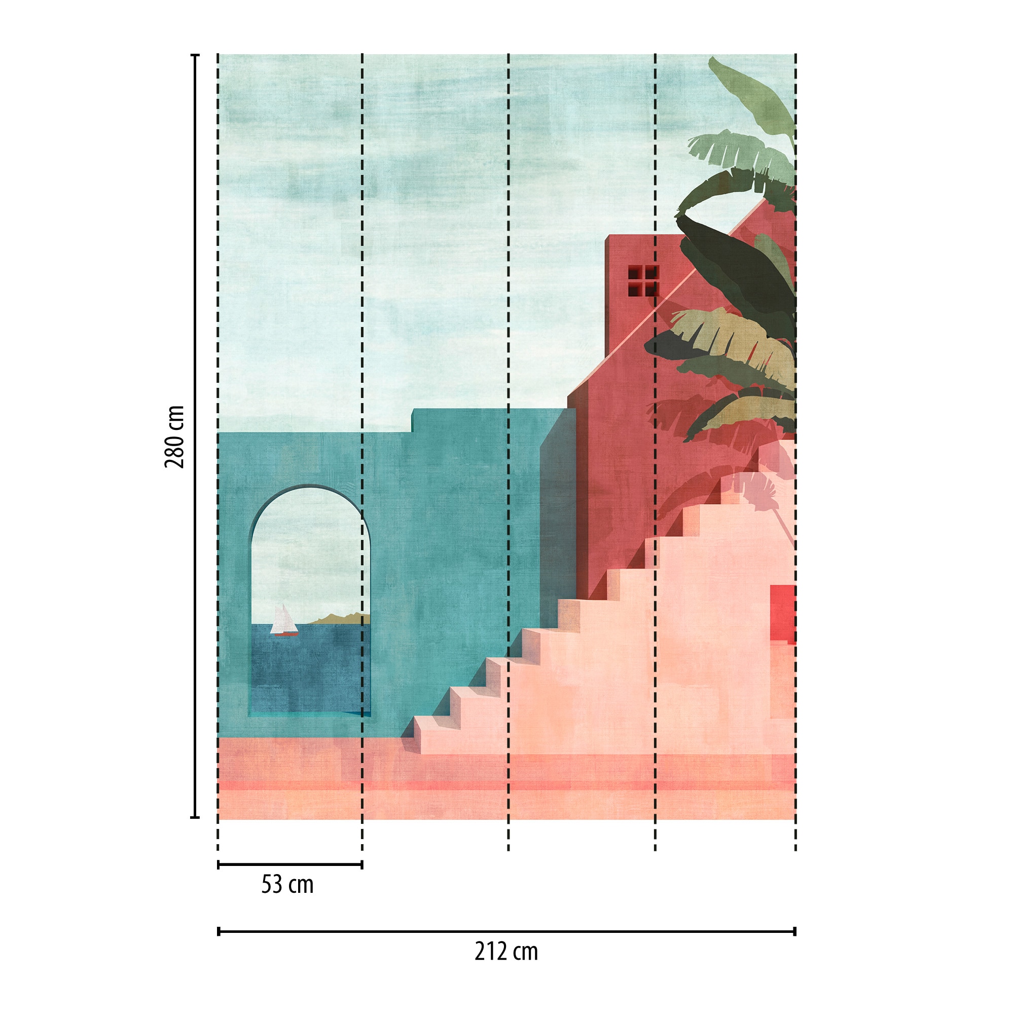 living walls Fototapete »THE WALL III Tapete mit Gebäuden Motivtapete 3D Optik Stadt« matt glatt Vliestapete Urlaub für Schlafzimmer Küche Wohnzimmer Gebäude Design