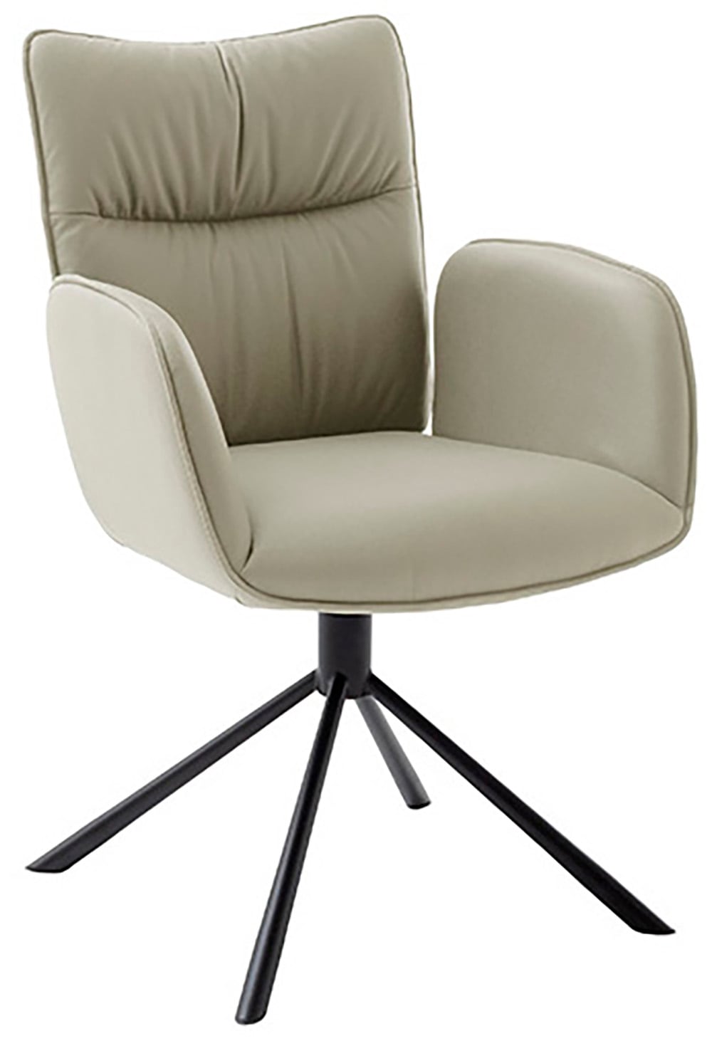 MCA furniture 4-Fußstuhl »MARIN Esszimmerstuhl (2er Set) - Stuhl«, (Set), 2 St., Microfaser, 360° drehbar, Metall schwarz, beweglichen Rücken, belastbar 120 kg