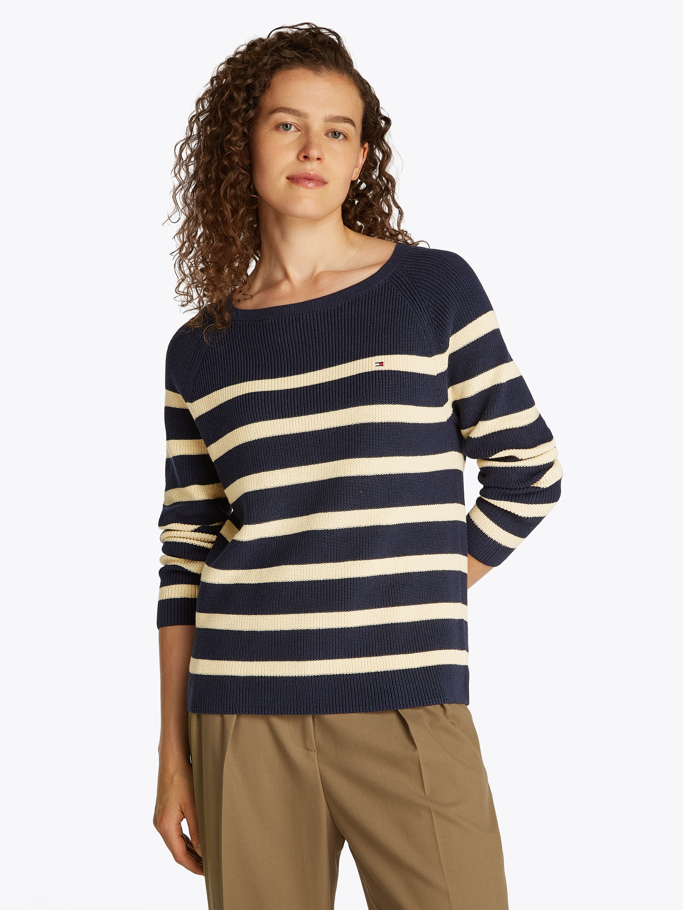 TOMMY HILFIGER Megztinis »CO CARDI FINE GG LS BOAT-NK...