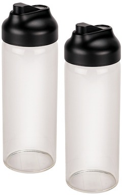 WENKO Ölspender "Flip", (Set, 2 tlg.), 0,45 L, 2-er Set, mit Auto Flip für autom. Verschluss, für Öl + Essig