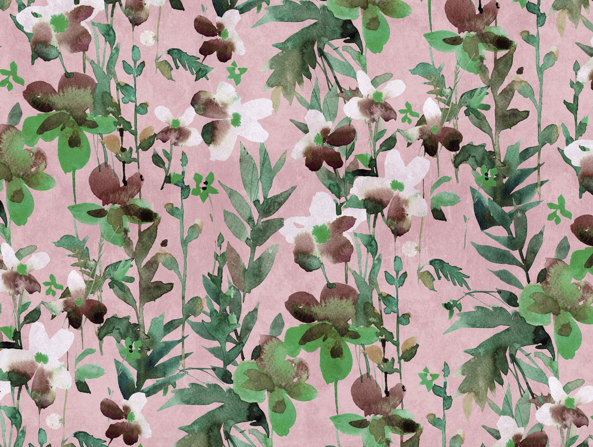 living walls Fototapete "The Wall" floral geblümt natürlich glatt Fototapete Floral Tapete Blume Tapeten Wohnzimmer Flur Design Optik