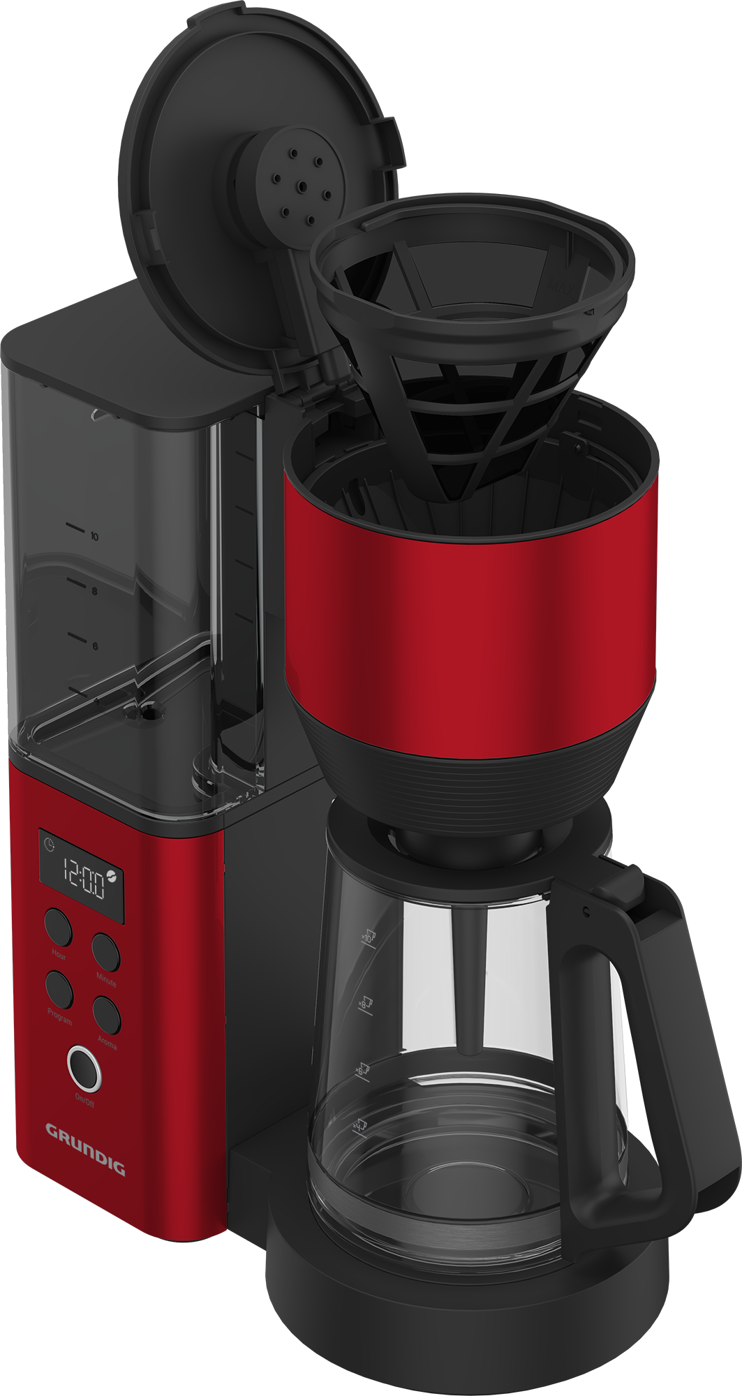 Grundig Filterkaffeemaschine »KM 8440«, 1,25 l Kaffeekanne, Permanentfilter, Digital