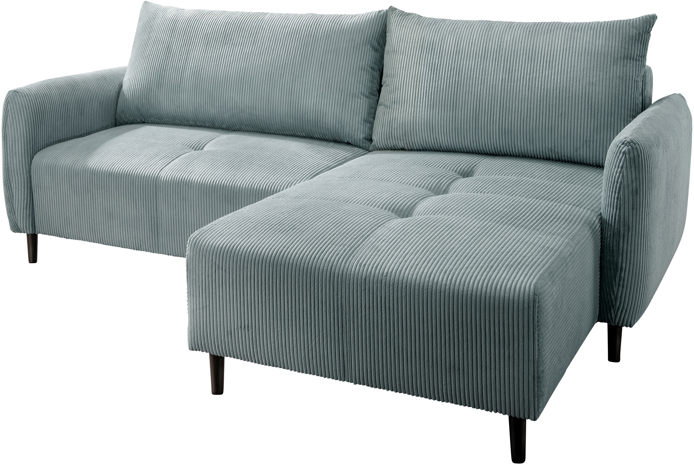INOSIGN Ecksofa »Mara, L-Form, aktueller Cord Bezug und tolle Farben, schmale Armlehnen«, whlw. mit Bettfunktion,Recamiere links/rechts montierbar, Breite 238cm
