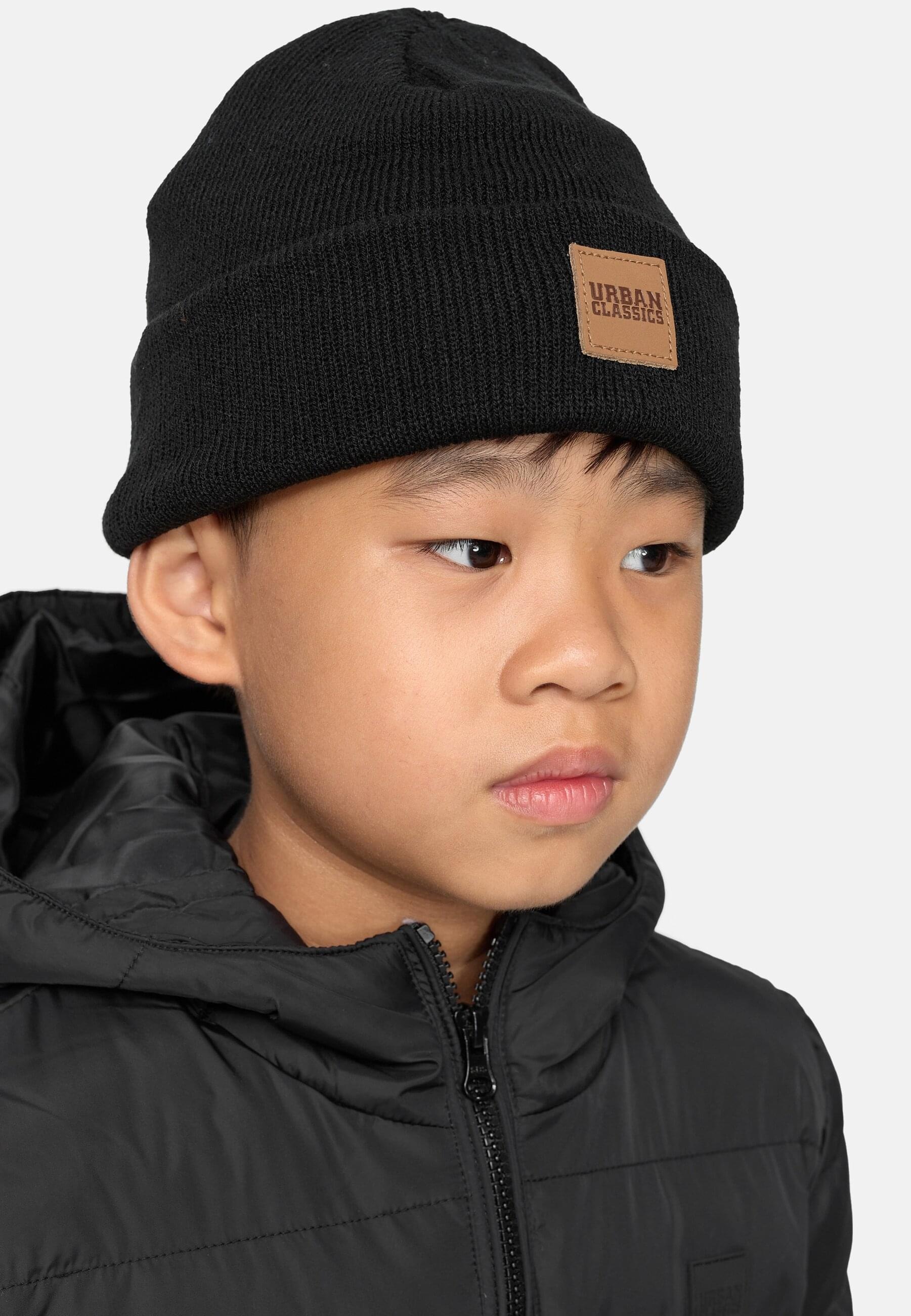 URBAN CLASSICS Beanie »Urban Classics Damen Logopatch Beanie Kids 2-Pack«, (1 St.)