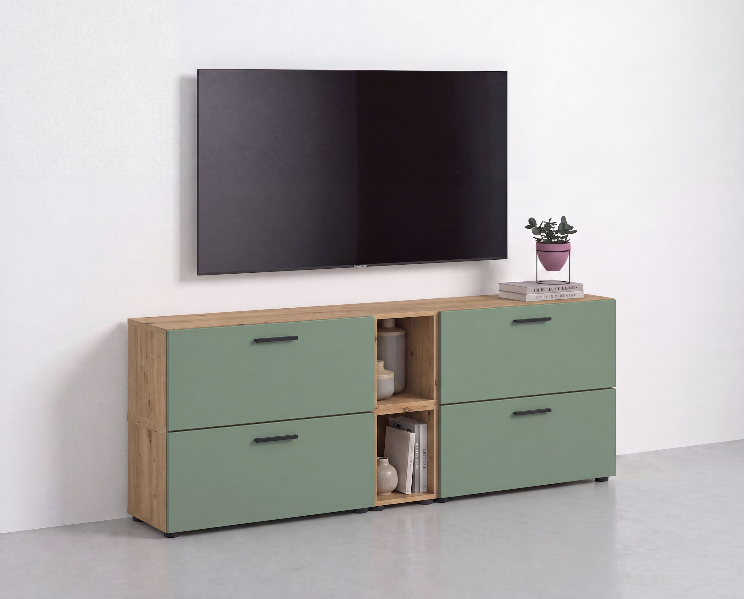 Home affaire Schrank-Set "ENESTE, 6-teilig, in verschiedenen Farben, individuell kombinierbar" verschiedenste Kombinationmöglichkeiten, stehend oder hängend, 2 Stk. tlg.