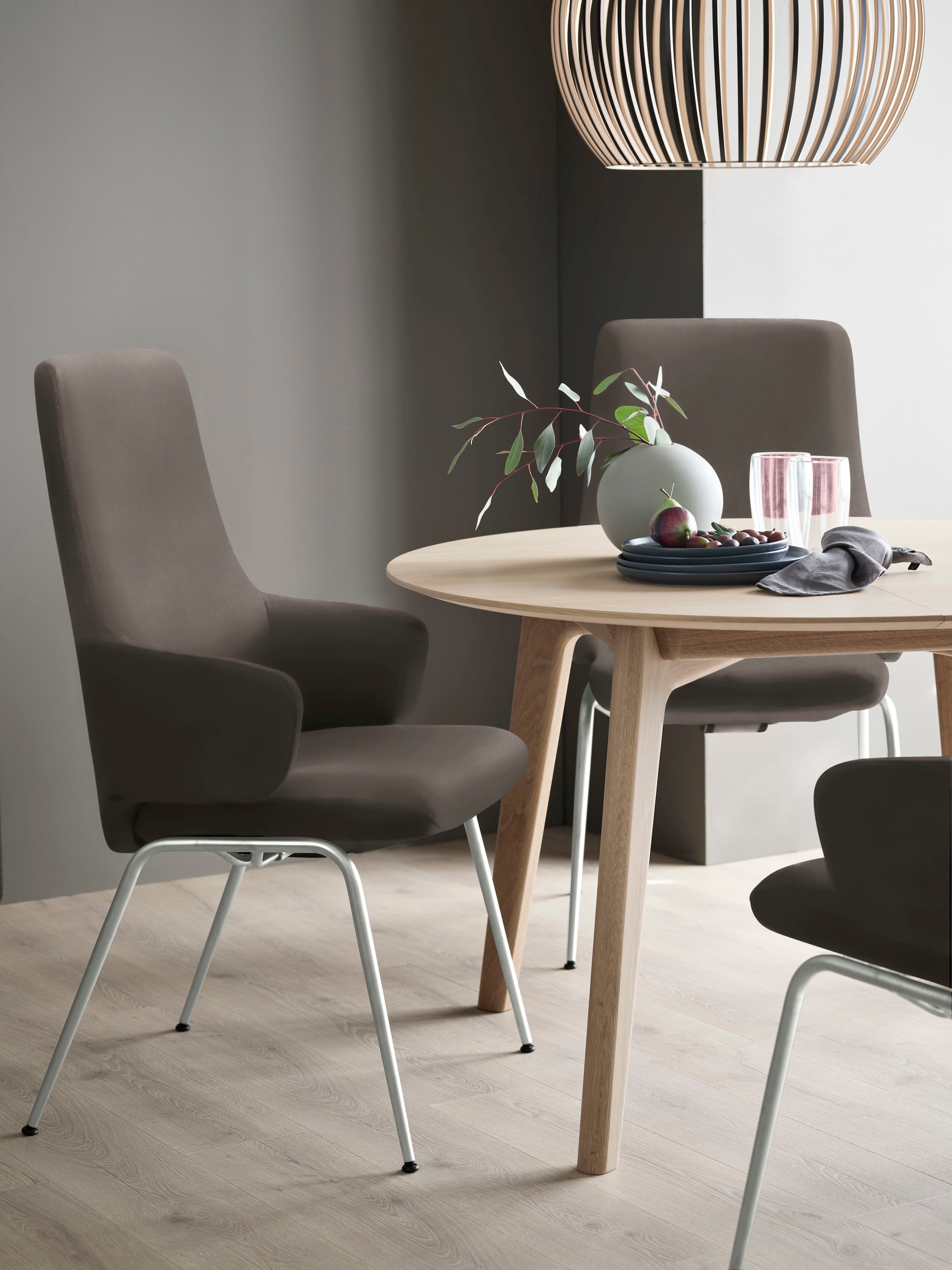 Stressless Polsterstuhl "Laurel" () High Back mit Armlehne, Größe L, mit Beinen aus Stahl in Chrom