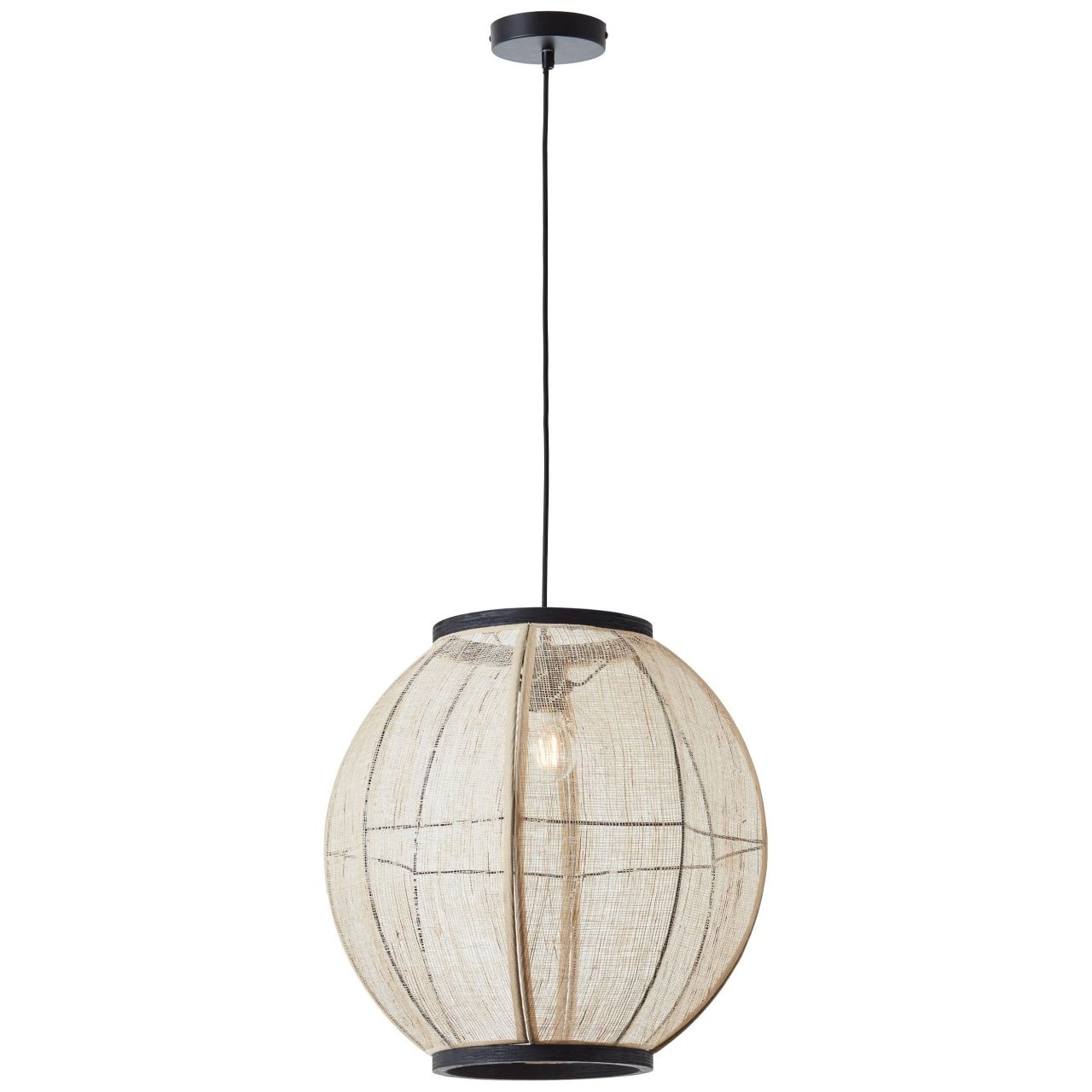 BRILLIANT Pendelleuchte "Tanah", schwarz (schwarz, natur), 1, Ø 47,5cm H: 150cm, 1 Stk., Leuchten, 47cm schwarz/natur, Pendelleuchte
