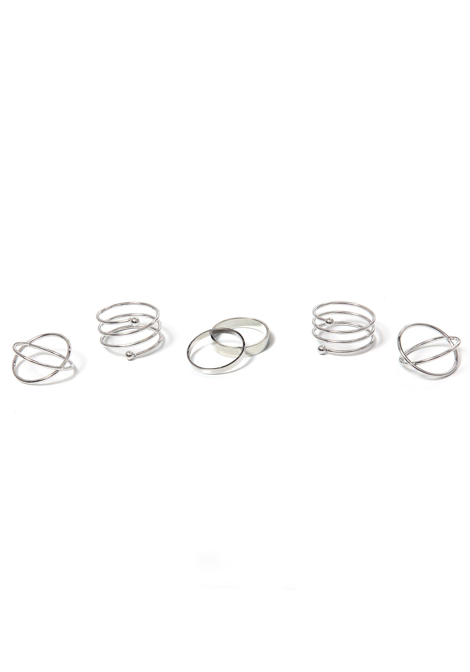 Firetti Ring-Set »im teilweise mehrreihigen Design«, (Set, 6 tlg.)