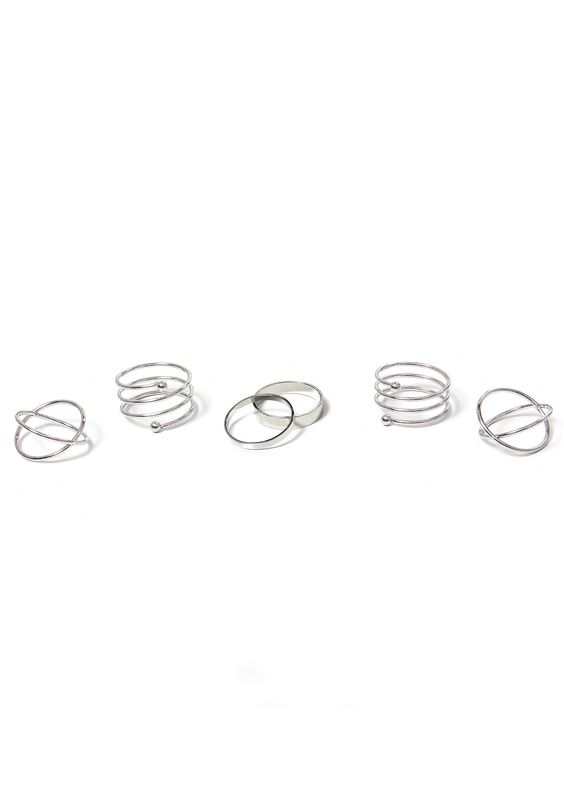 FIRETTI Ring-Set Grau Metall