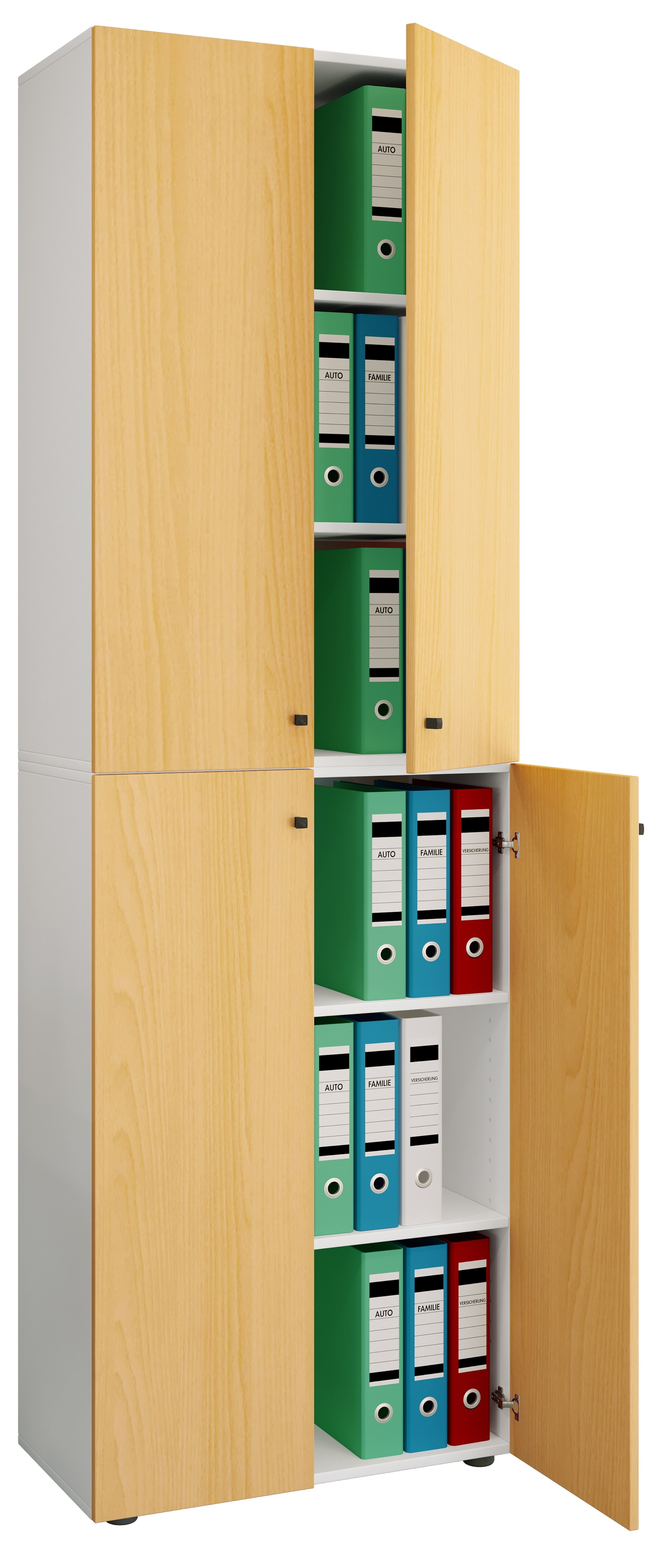 VCM Aktenschrank "Büroschrank Bücher Ordner Aktenschrank Lona 6fach" 1 Stk. tlg.