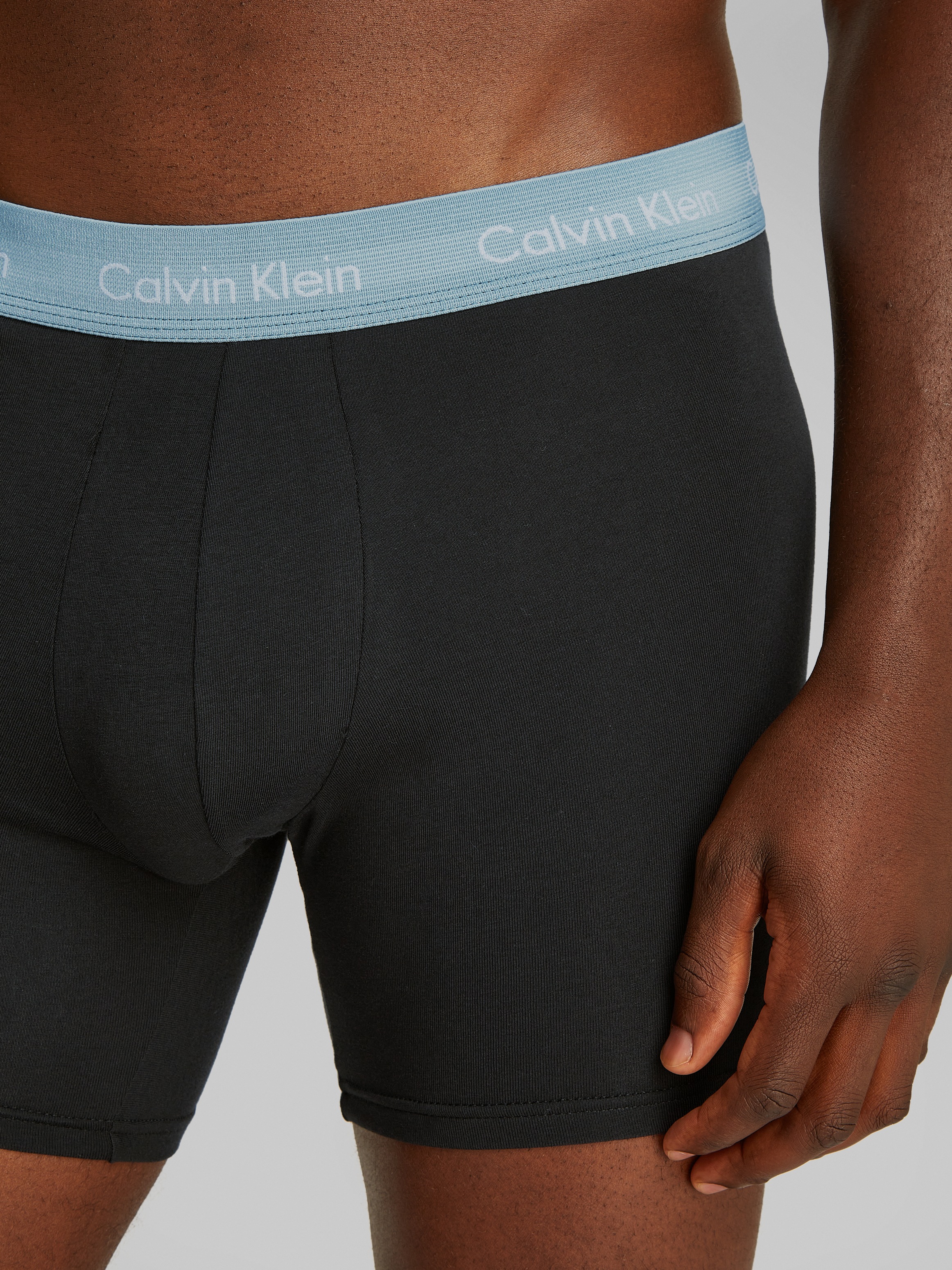 Calvin Klein 3-er Set Boxer Briefs Schwarz mit verschiedenfarbigem Webbund günstig online kaufen