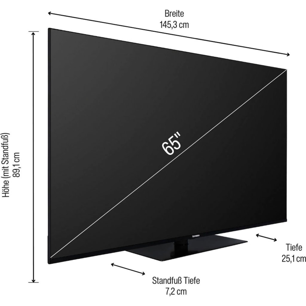 Telefunken QLED-Fernseher »D65Q700M6CW«, 164 cm/65 Zoll, 4K Ultra HD, Google TV-Smart-TV