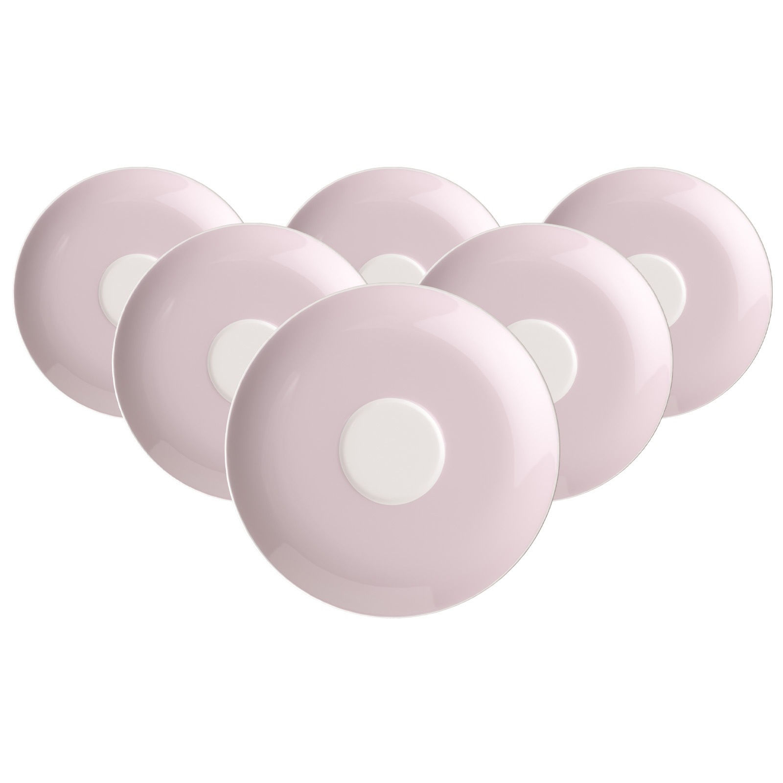 VILLEROY & BOCH Untertasse "Cappuccinountertassen Rose Garden ø 17,4 cm 6er Set rosa", rosa, Speiseteller