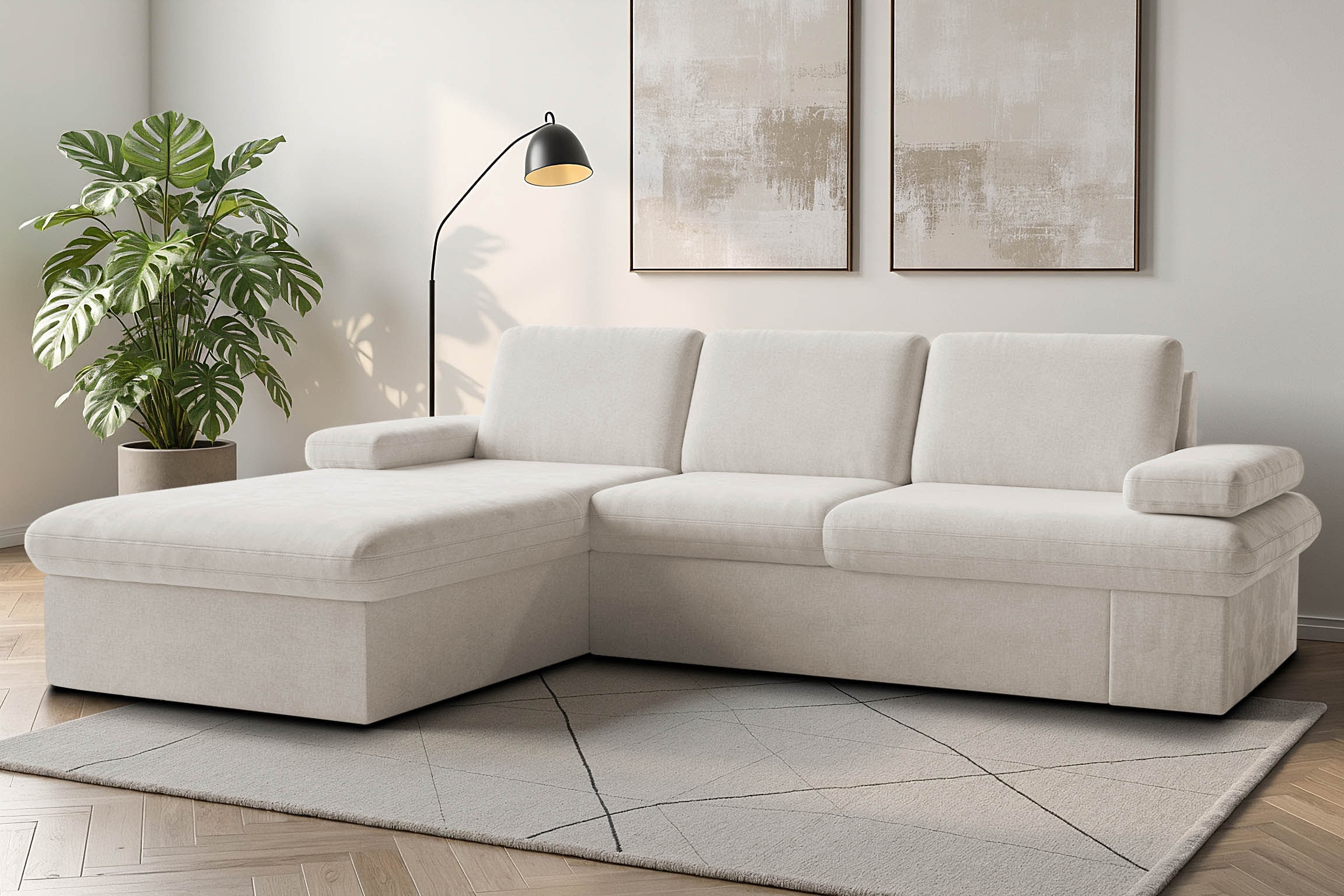 sit&more Ecksofa "Moreno L-Form, B: 247 cm" mit Armteilverstellung, optional Schlaffunktion