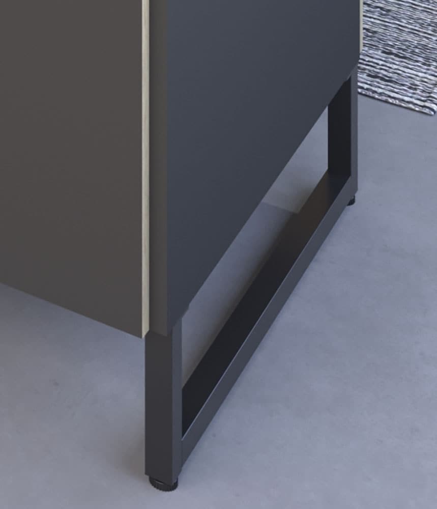 Parisot Schrank-Set »Wave 1, Küchenschrank, Buffetset, Küche«, (Set, 9 St., 4xUnterschrank, Theke/Arbeitsplattenergänzung.,3x Hochschrank, Regal), Türen mit Softclose Funktion, Thekenplatte aus Eiche - funiert