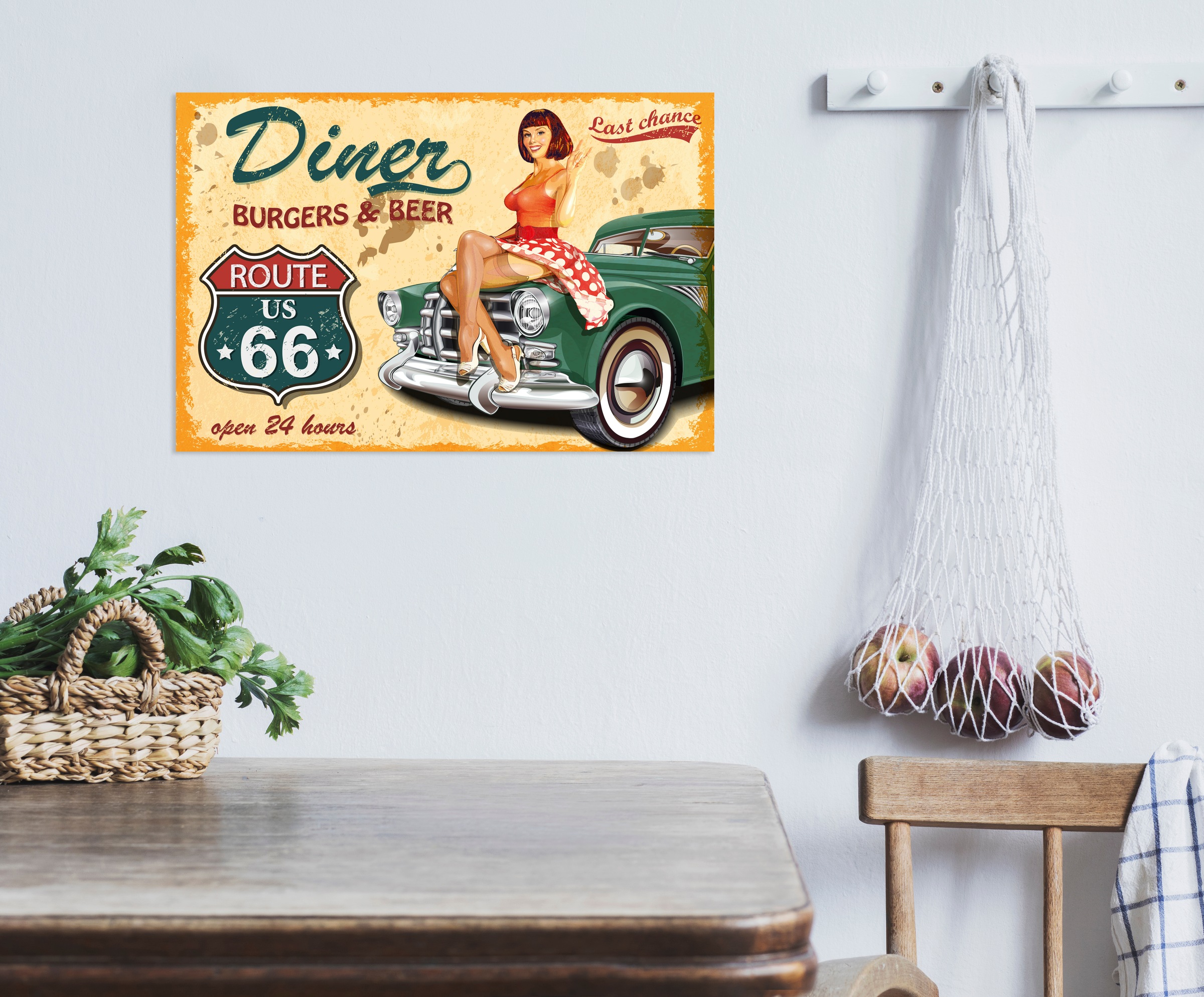 queence Metallbild "DINER", Schriftzüge-Schriftzug-Sprüche-Sprüche & Texte- günstig online kaufen