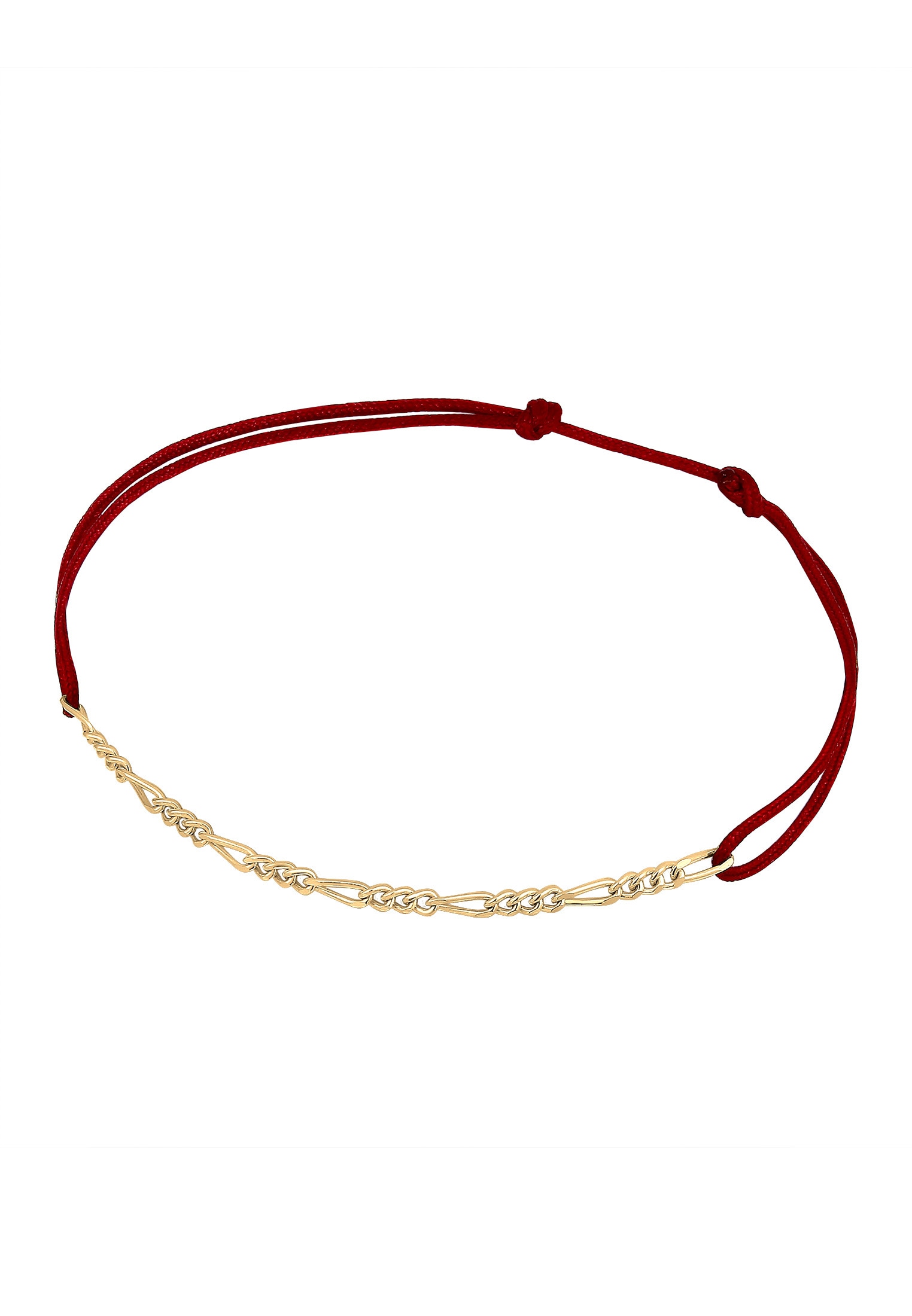 Elli Armband »Figaro-Kette Rot Nylon Verstellbar 925 Silber«