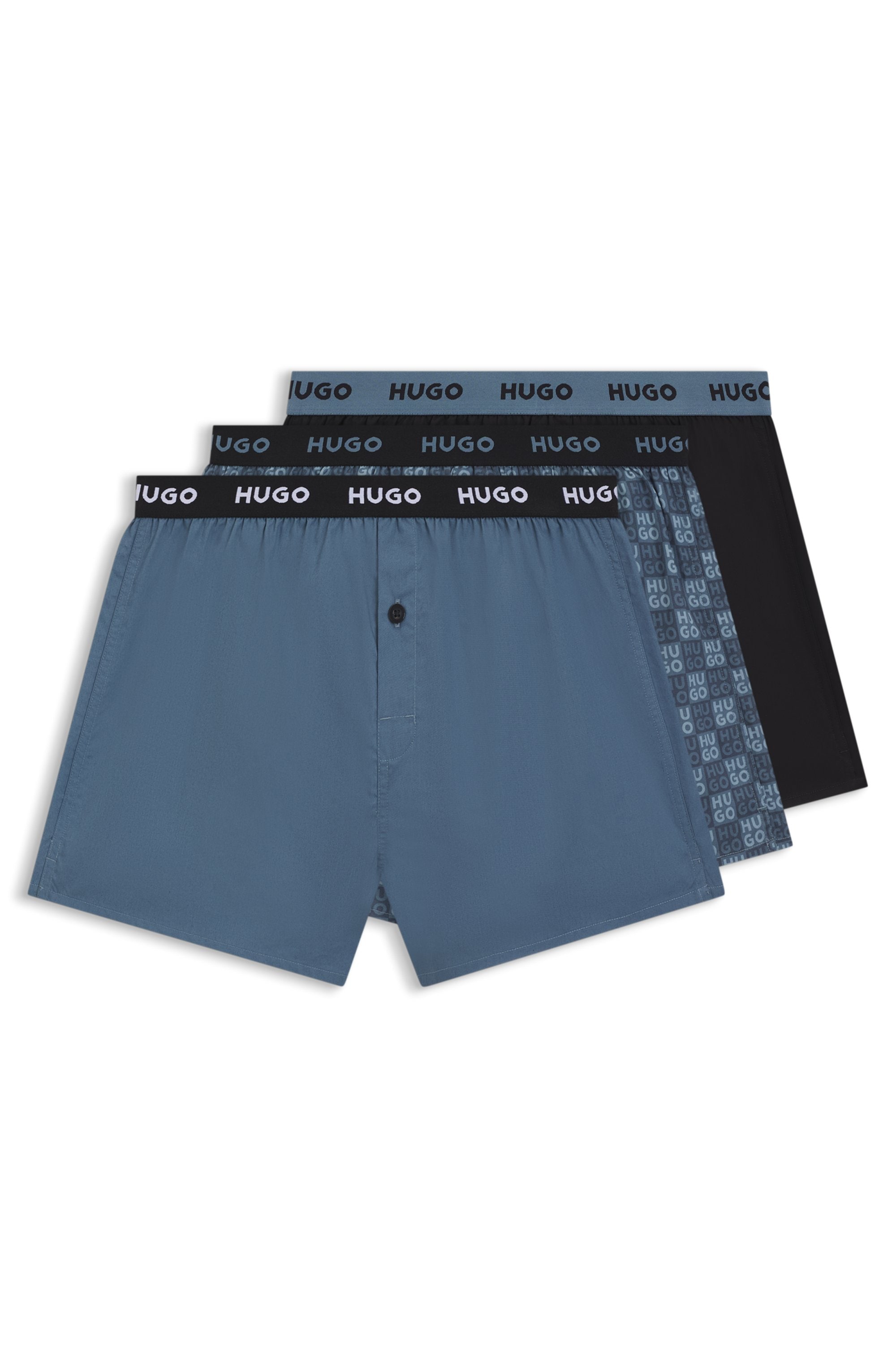 HUGO Underwear "WOVEN BOXER TR" Packung, 3er-Pack, 3 Stk. Webboxer mit HUGO Schriftzug