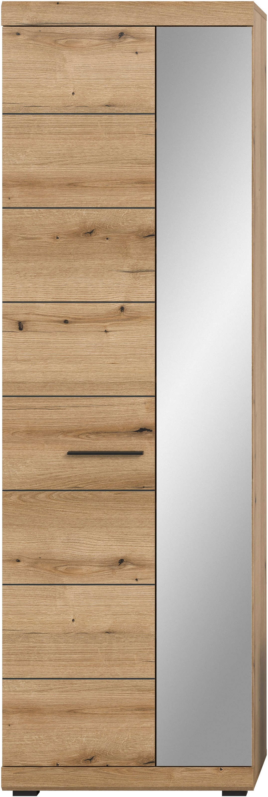 INOSIGN Garderobenschrank »Siena, Höhe 197cm, 2 Türen, 4 Einlegeböden, ausziehbare Kleiderstange«, (1 St.), Scout, Garderobenschrank Höhe 197 cm, 1 Spiegeltür, 6 Fächer