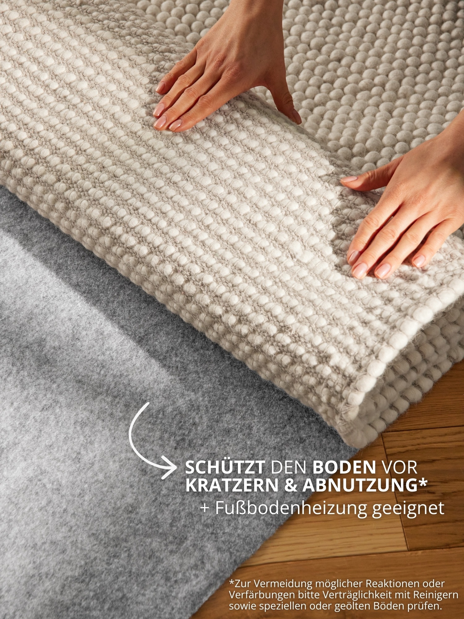 Teppichunterlage HANSE HOME "Grip", grau, B:190cm H:2mm L:290cm, Filz, Teppichunterlagen, Teppichunterlage, Rutschfest, Teppichstop, Antirutsch Gleitschutz, zuschneidbar 3