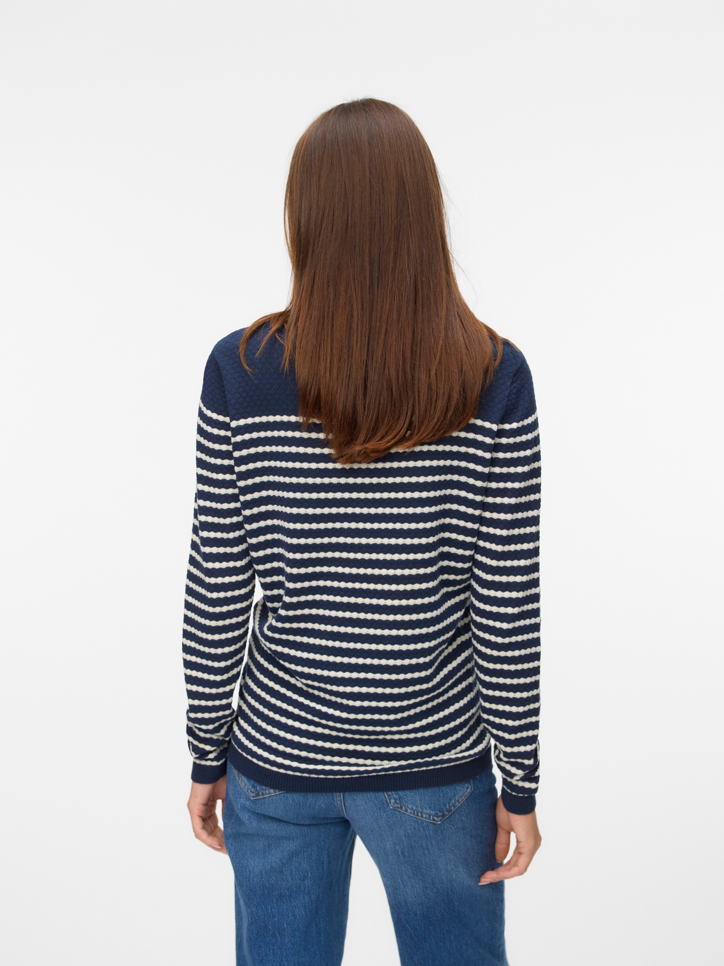 Vero Moda Rundhalspullover "VMCARE STRUCTURE LS O-NECK BLOU NOOS", mit Stru günstig online kaufen