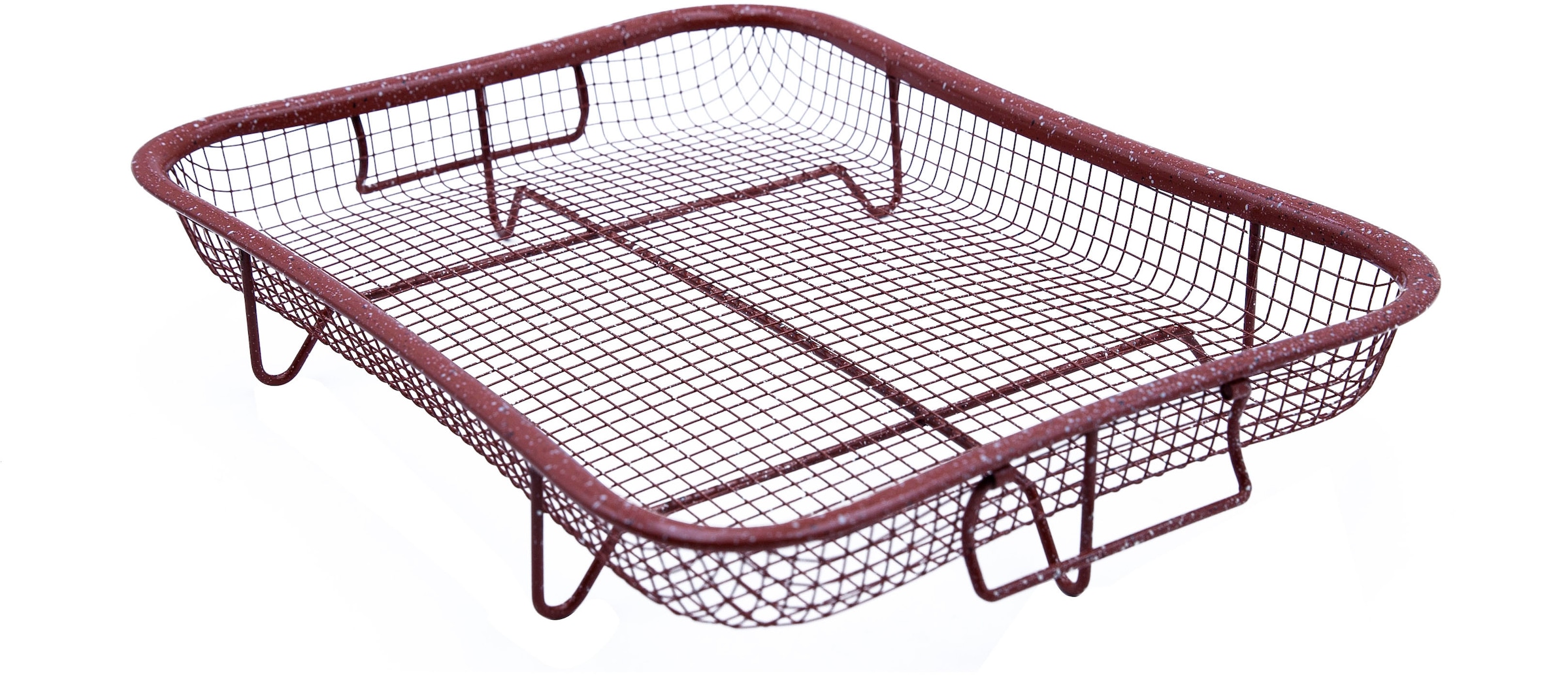 LIVINGTON Backblech »Super Crisper, 2-tlg., Doppelset«, Edelstahl-Silikon, (2 St.), Gitterkorb, Abtropfschale und Antihaft-Backblech in Einem