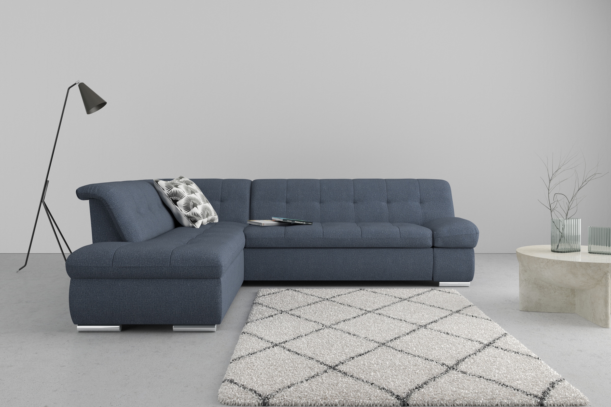 DOMO collection Ecksofa "MONA 271x213 cm, modern und komfortabel" whlw. mit Bett- und Armlehnfunktion, L-Form