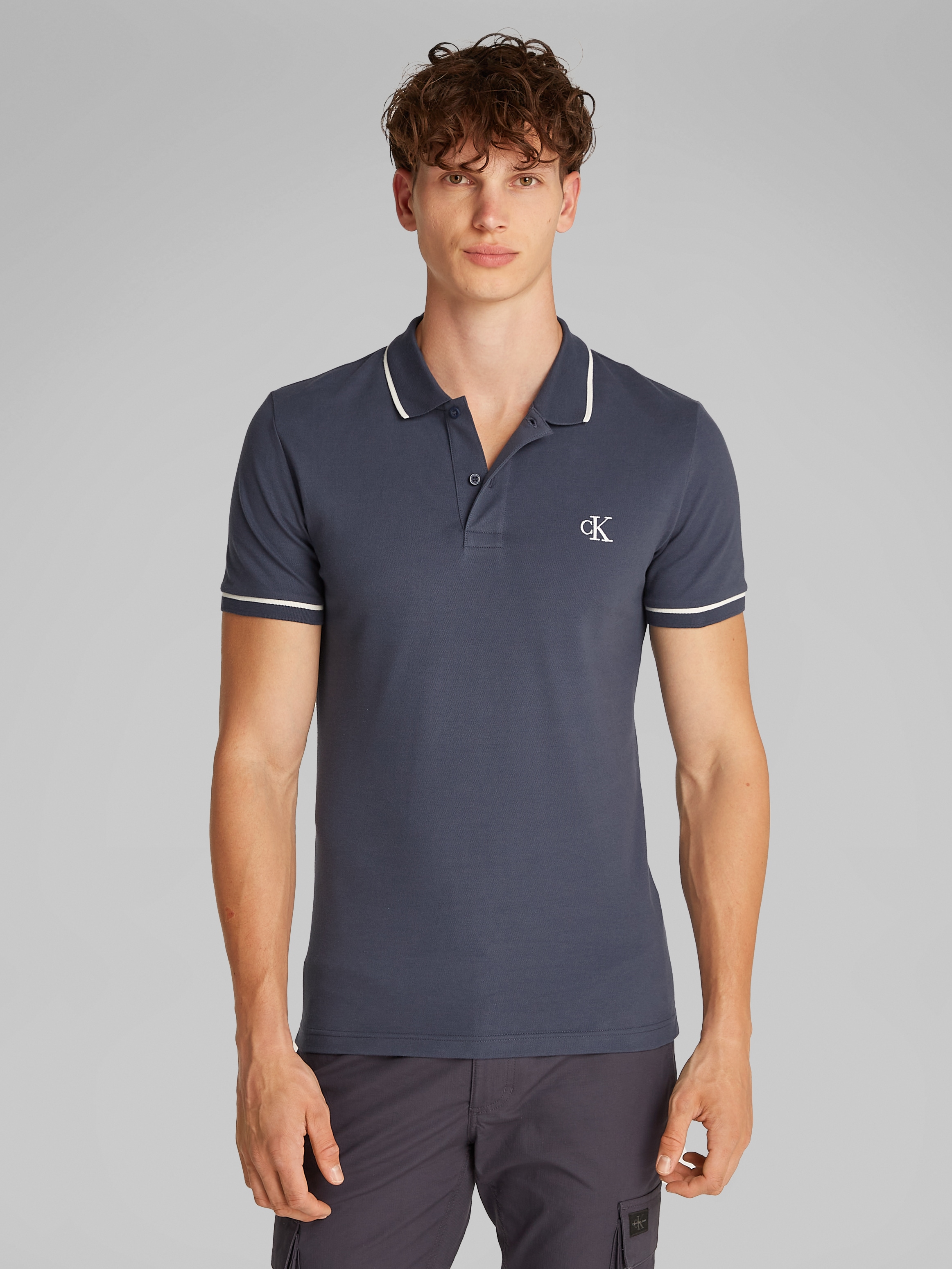 Calvin Klein Jeans Poloshirt "TIPPING SLIM POLO", mit Logomarkenlabel günstig online kaufen