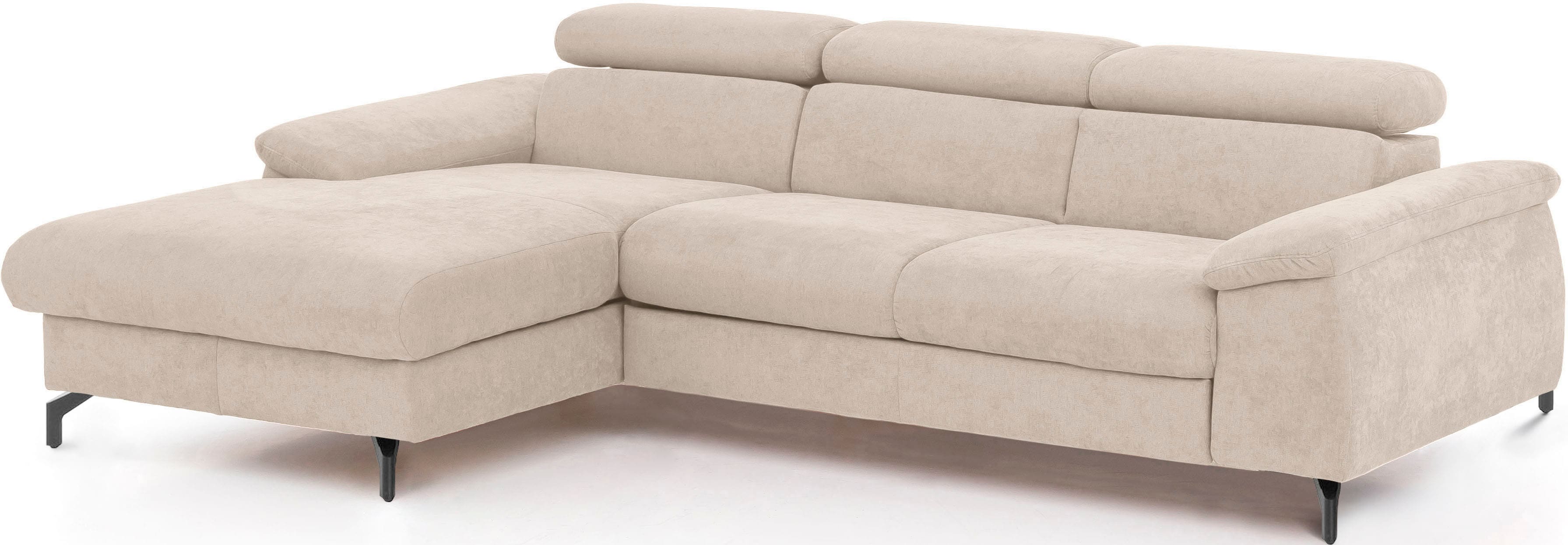 COTTA Ecksofa "Kitty L-Form, B: 242 cm" mit Kopfteilverstellung, optional Schlaffunktion & Bettkasten