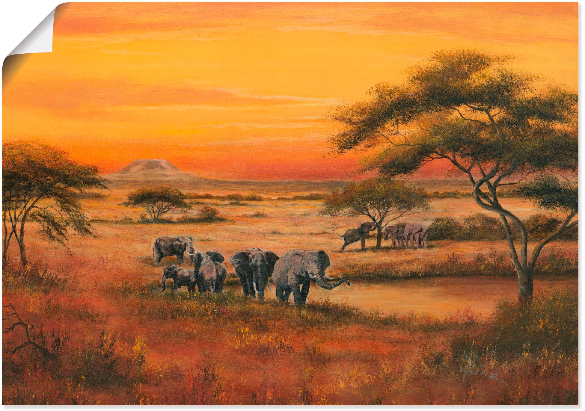Artland Wandbild »Afrika Elefanten«, Afrika, (1 St.), als Alubild,  Leinwandbild, Wandaufkleber oder Poster in versch. Größen kaufen | BAUR
