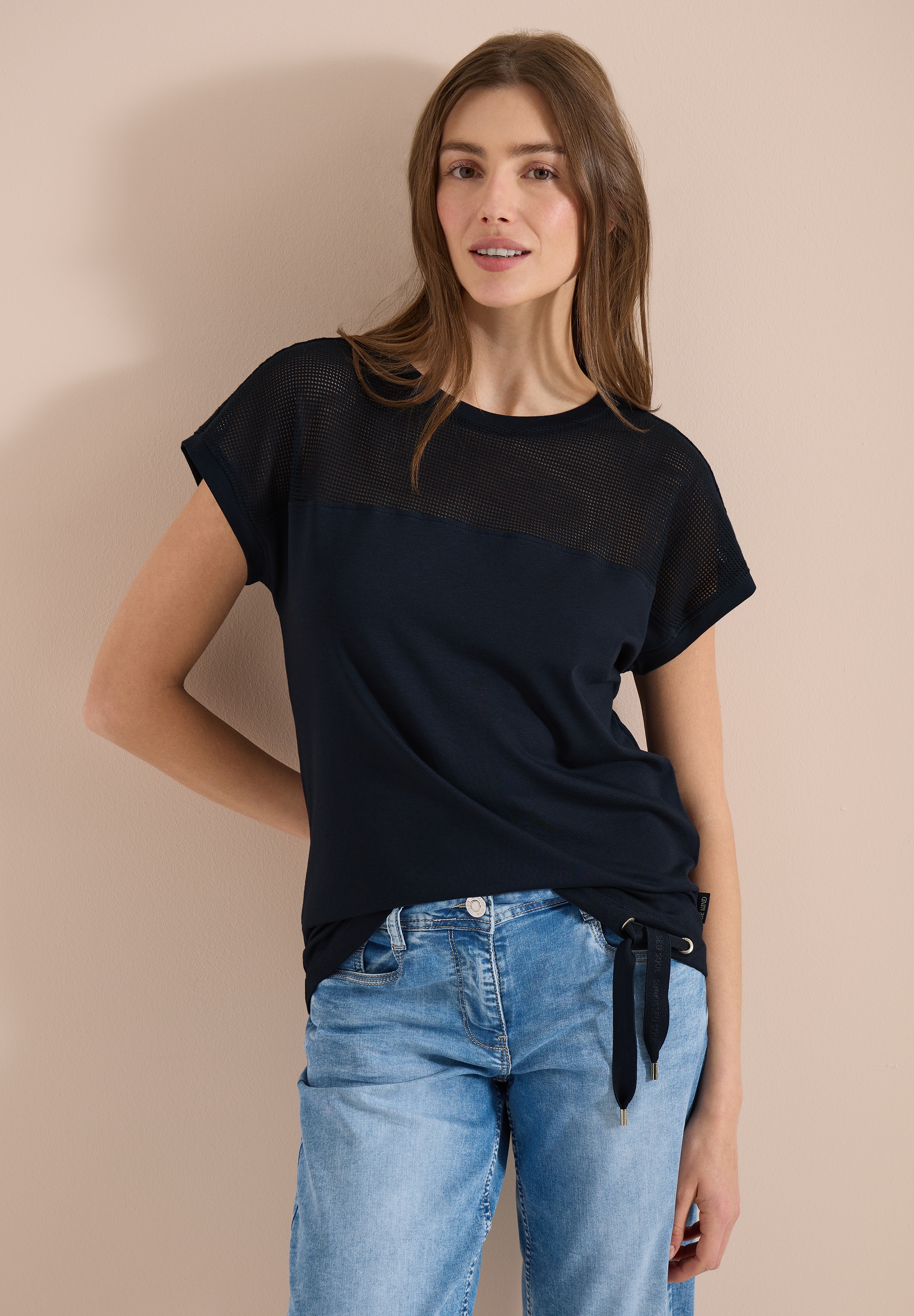 Cecil T-Shirt mit U-Boot-Ausschnitt