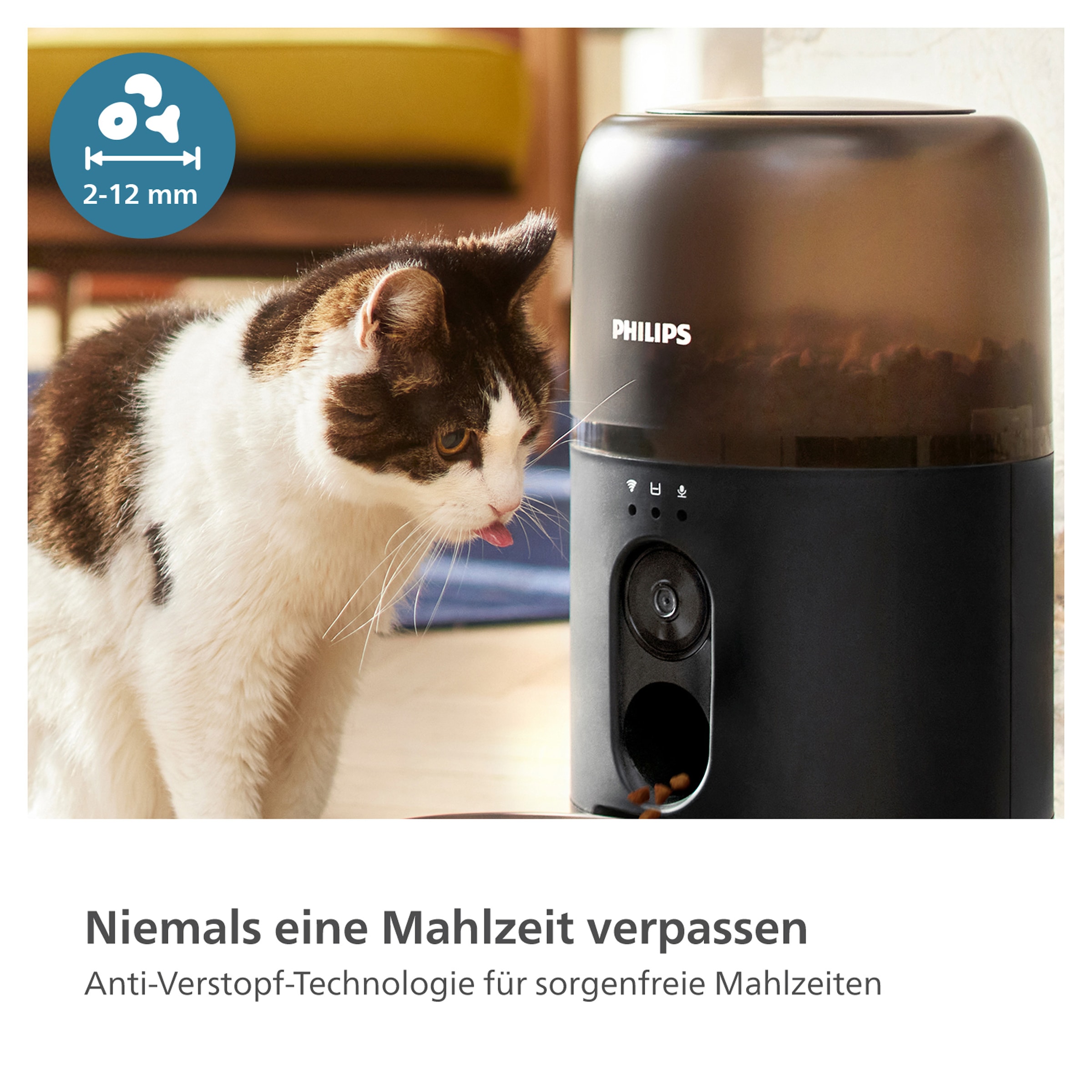 Philips Futterautomat »PAW5320/02 Pet Series, mit Kamera, 4,5l, für Katzen und kleine Hunde«, Nachfüll-Benachrichtigung, Anti-Verstopf-Technologie u. App-Anbindung