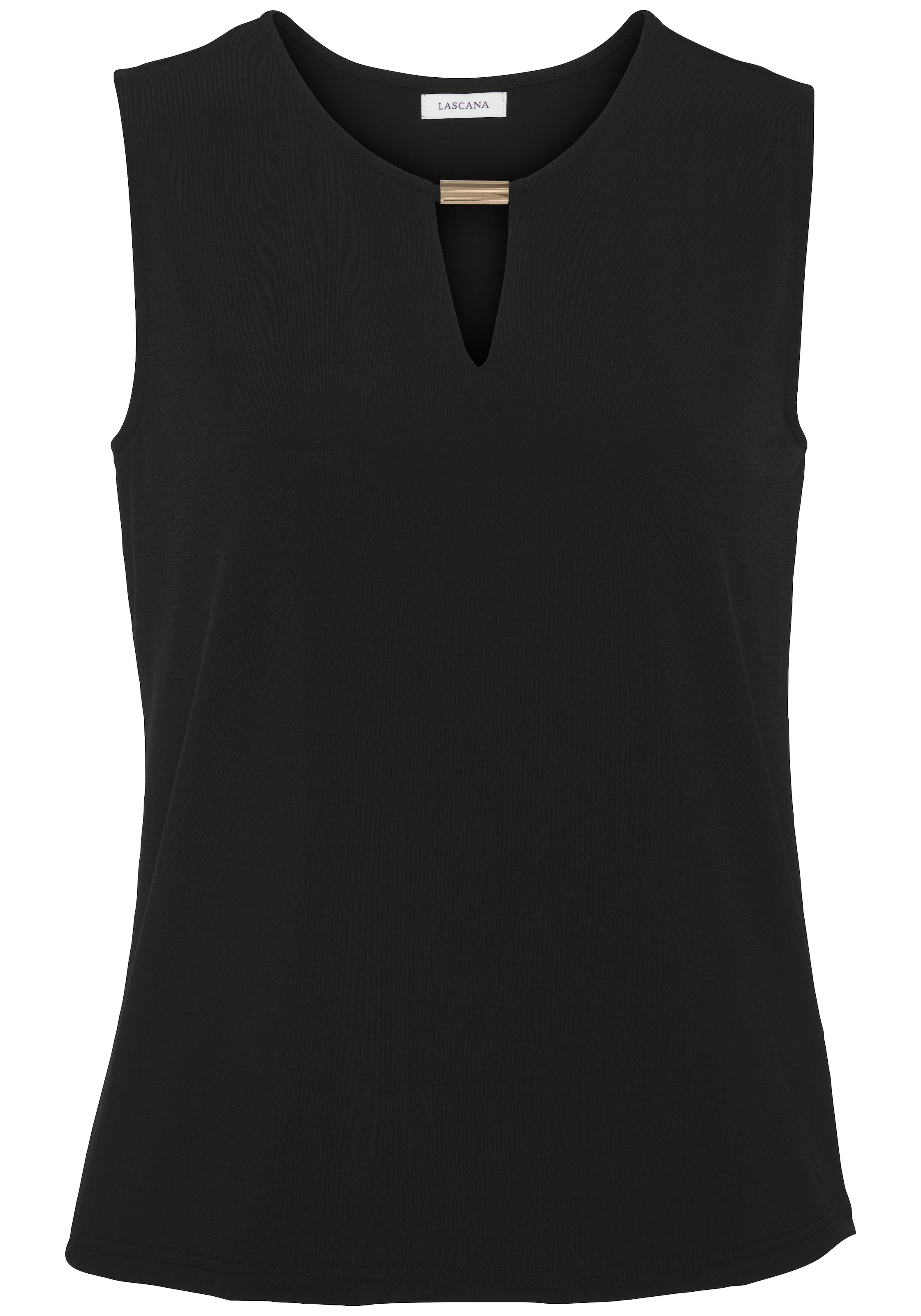 LASCANA Tanktop, aus glatter Jerseyqualität mit Cut-out, elegantes Sommertop, bügelfrei