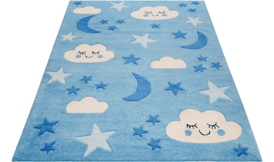SMART KIDS Kinderteppich »LaLeLu«, rechteckig, 9 mm Höhe, Mond Sterne Wolken,... kaufen