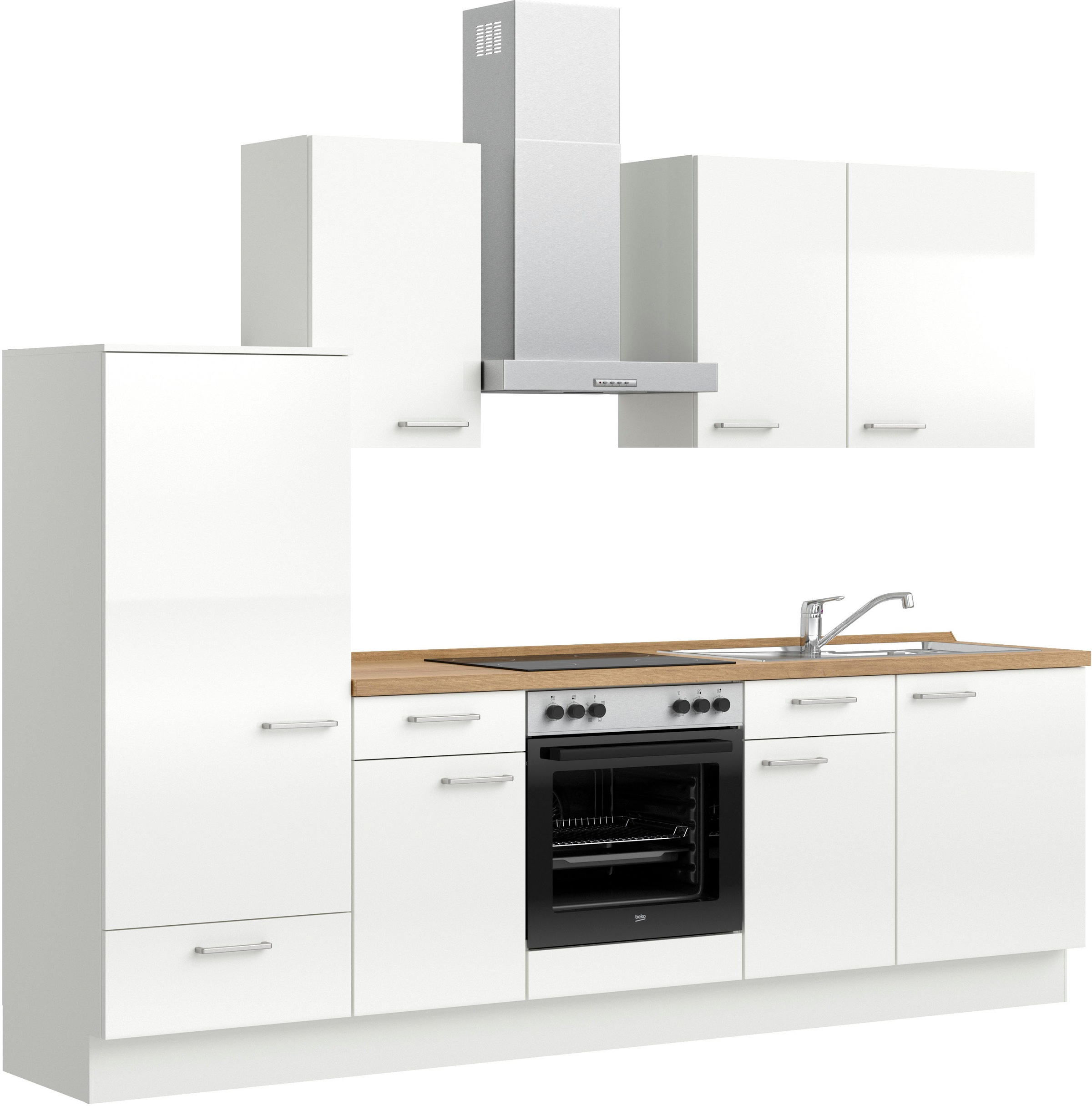 nobilia® Küchenzeile »"Flash I"«, vormontiert, Ausrichtung wählbar, Breite 270 cm, wahlw. mit E-Geräten