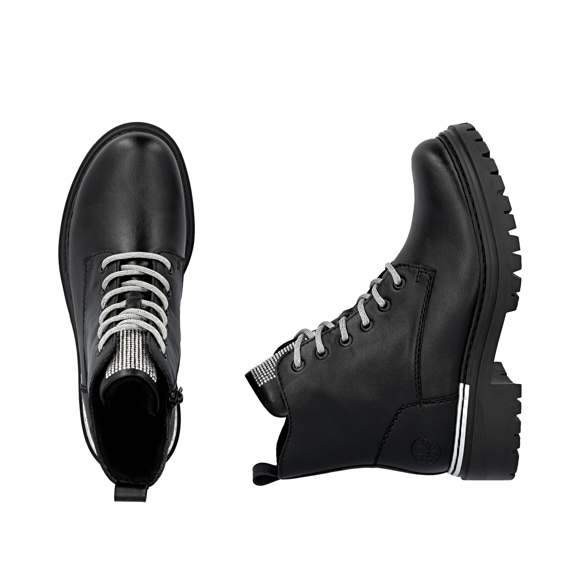Rieker Schnürboots, Schnürstiefelette, Profilsohle, mit praktischem Innenreißverschluss