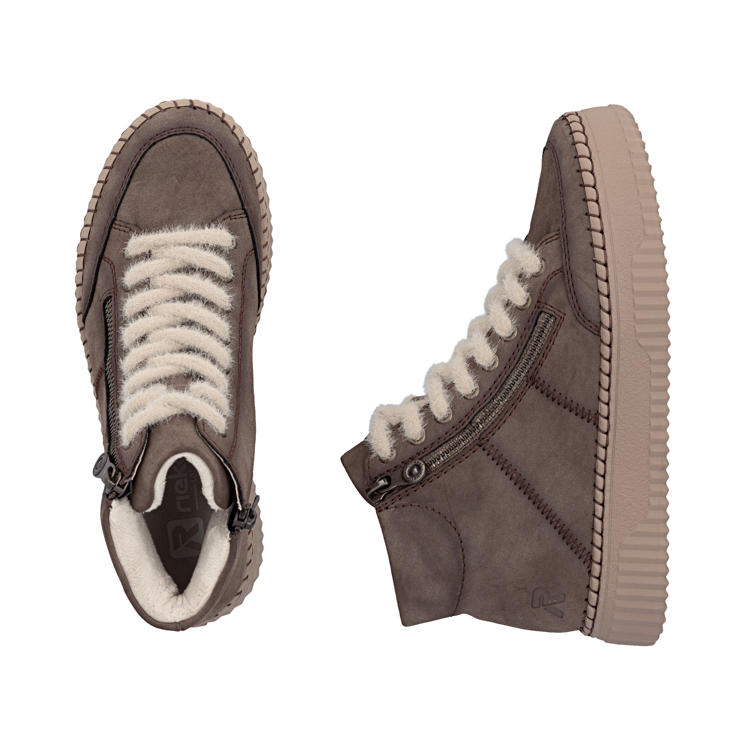 Rieker Schnürboots  Plateauboots, Stiefelette mit extravaganten Schnürsenkeln